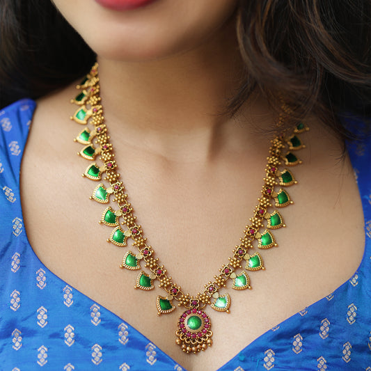 Emerald & Ruby Palakka Long Chain