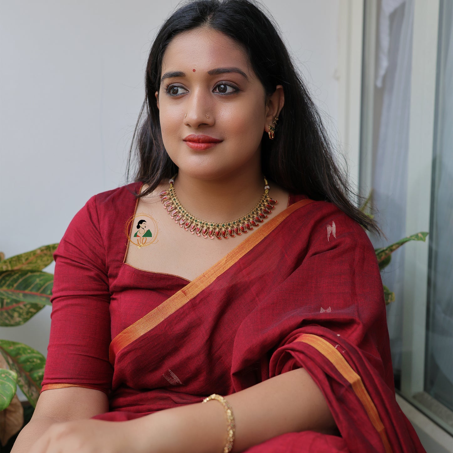 Ruby & Emerald Paisley Necklace Set