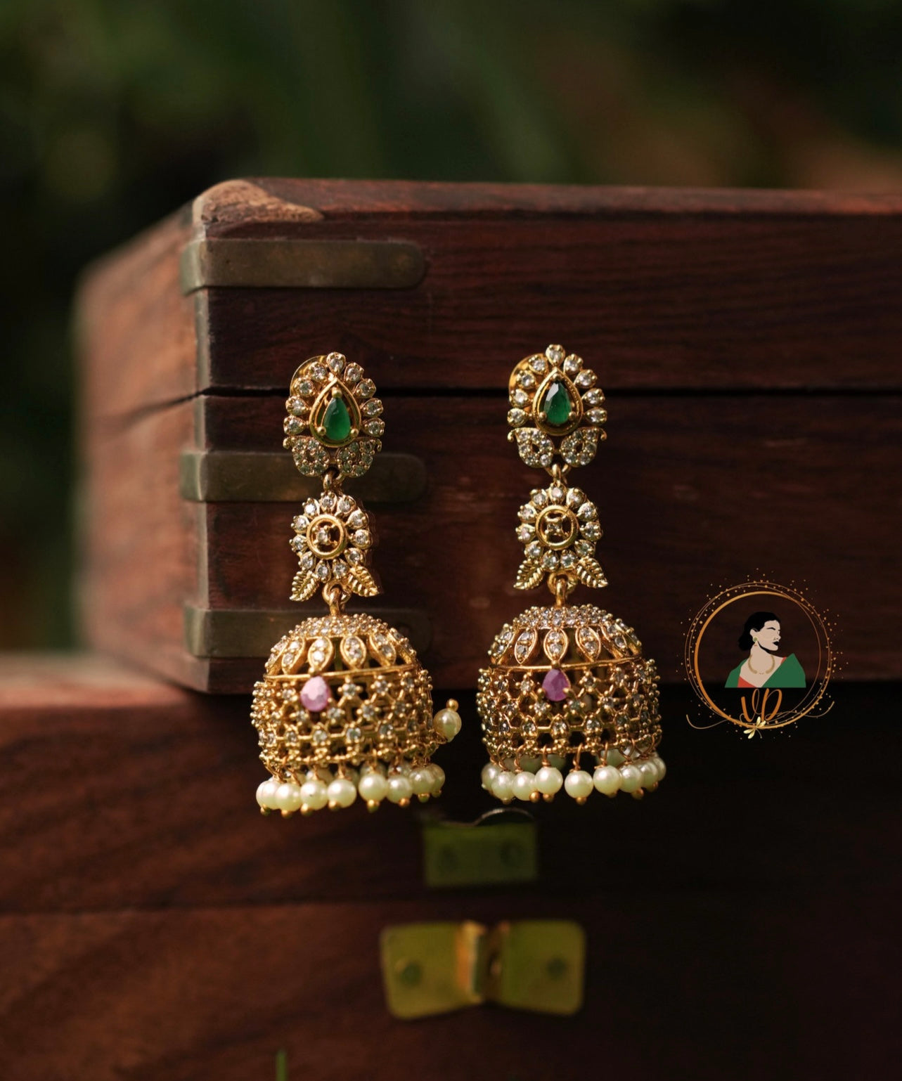 Ad Stone Bridal Jhumkas