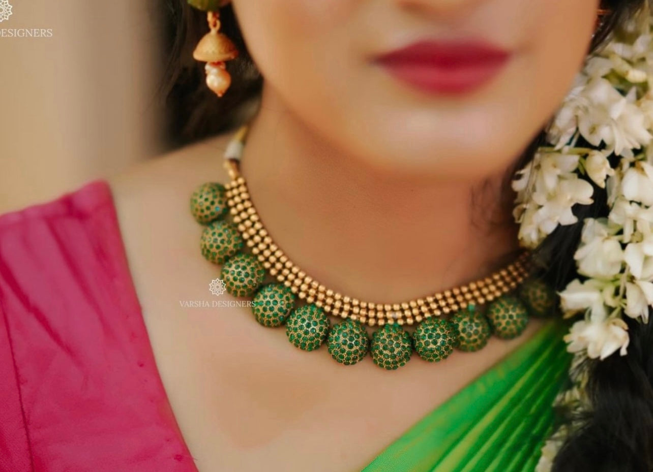 Antique Emerald Stone Necklace
