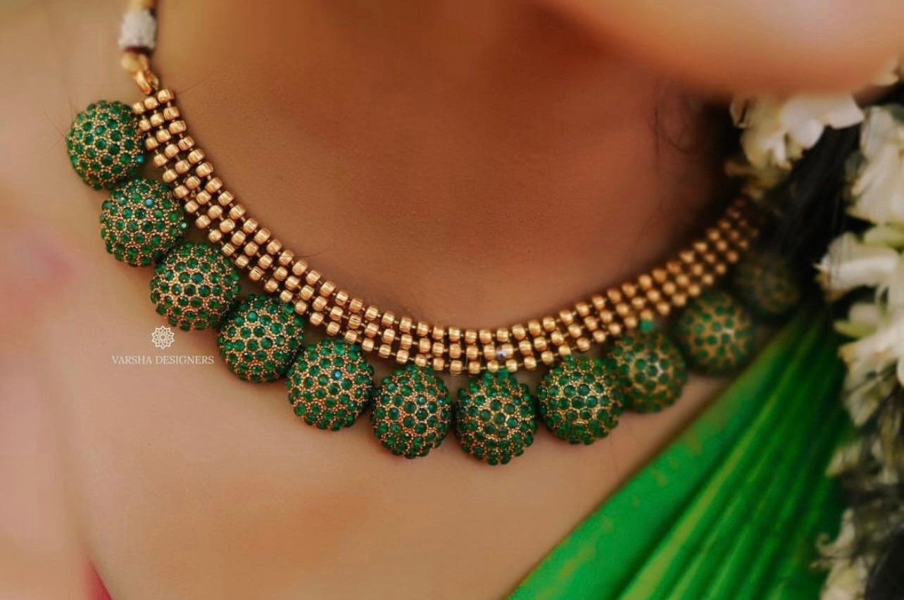 Antique Emerald Stone Necklace