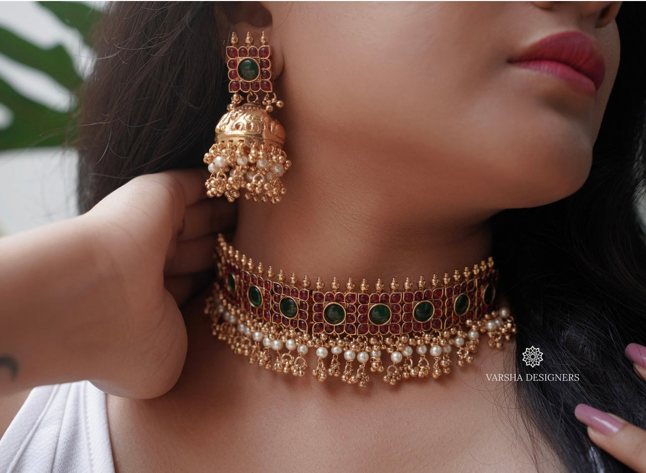 Antique Finish Kemp Guttapusalu Choker