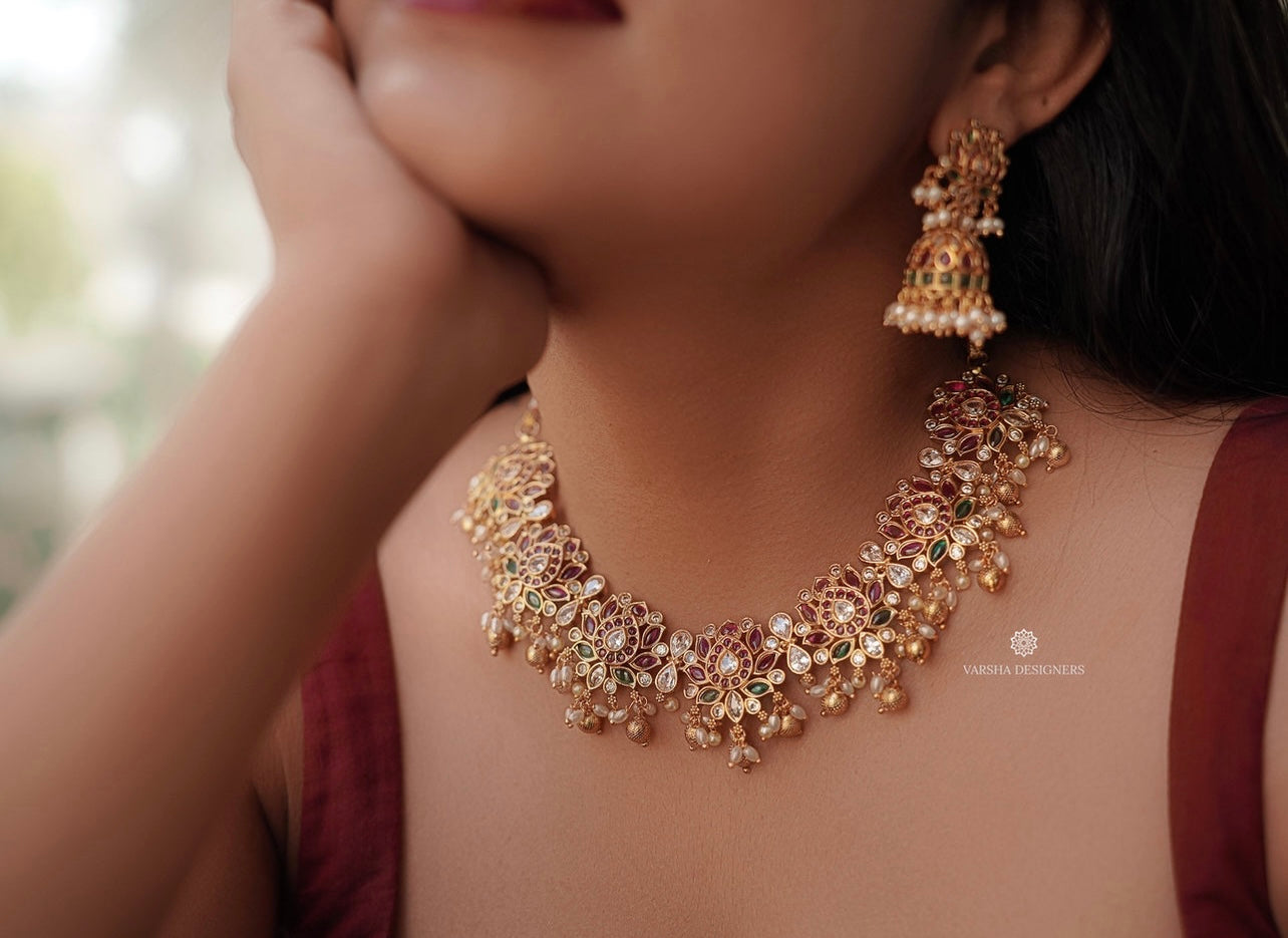 Antique Finish Kemp Lotus Necklace