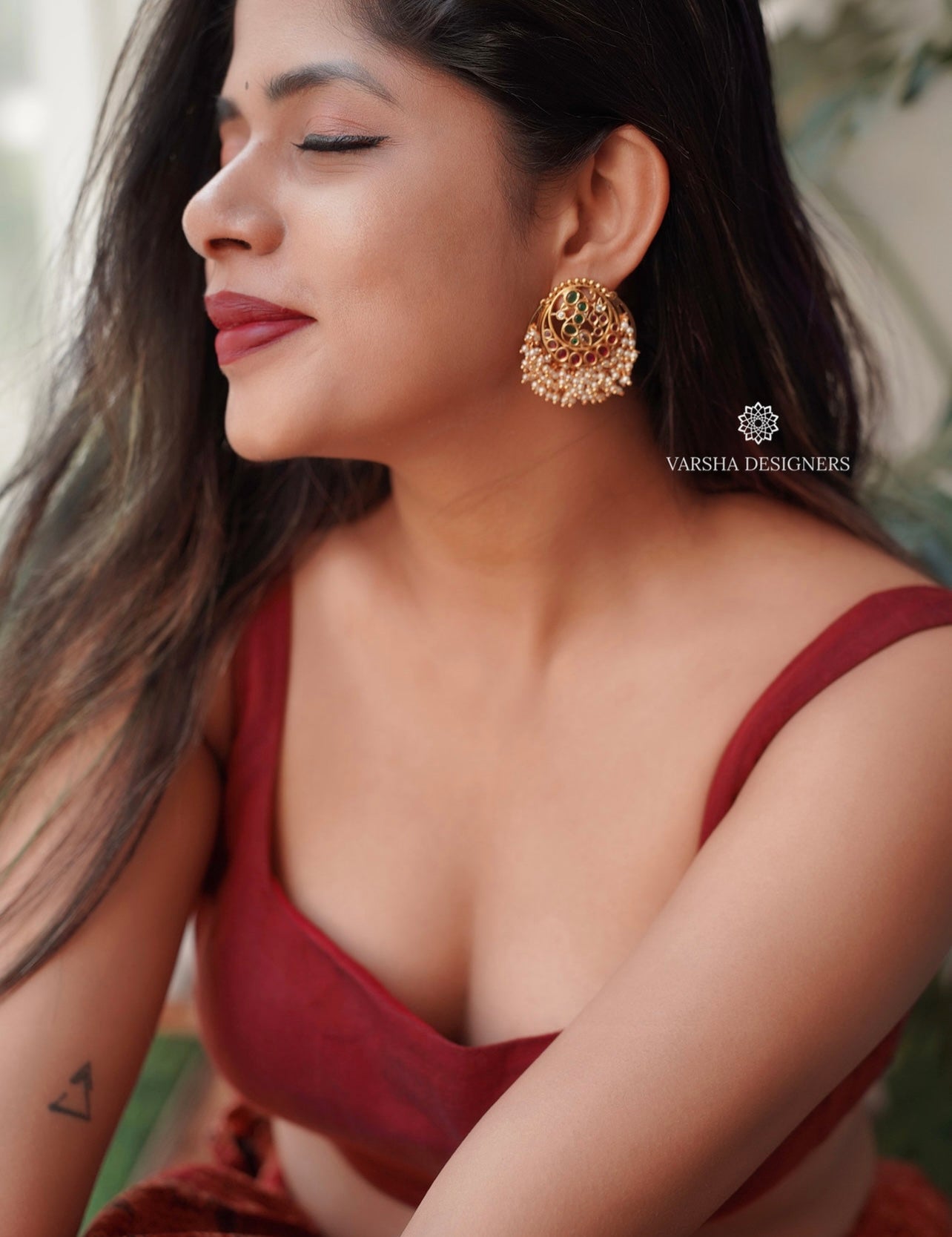 Antique Finish Pearl Cluster Kemp Earrings