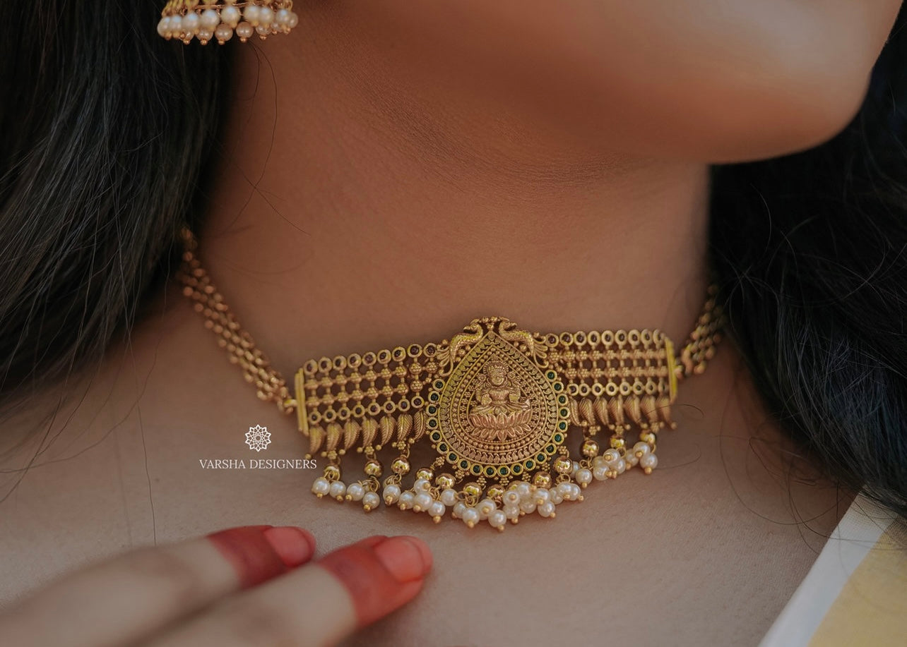 Antique Finish Temple Choker Set