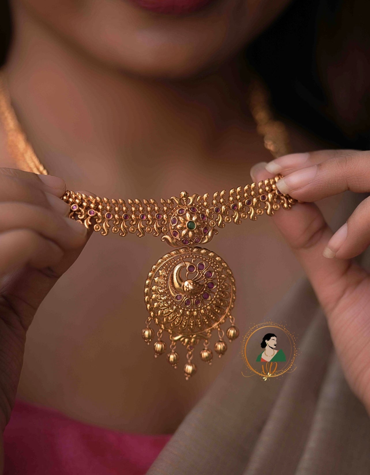 Antique Peacock Haaram