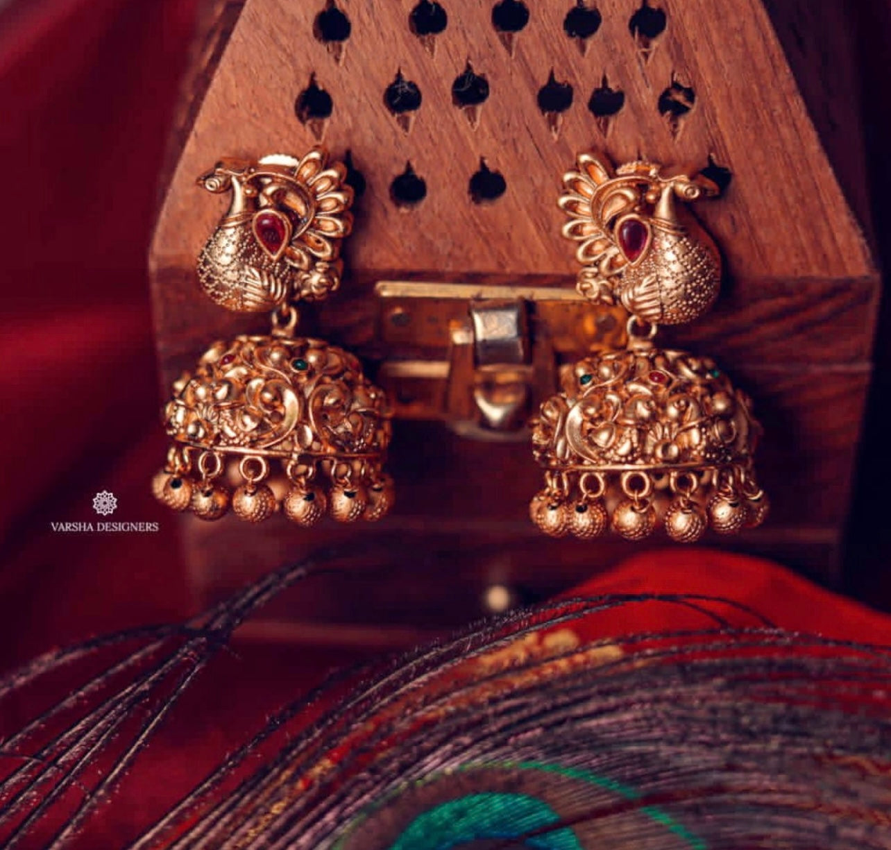 Antique Peacock Jhumkas