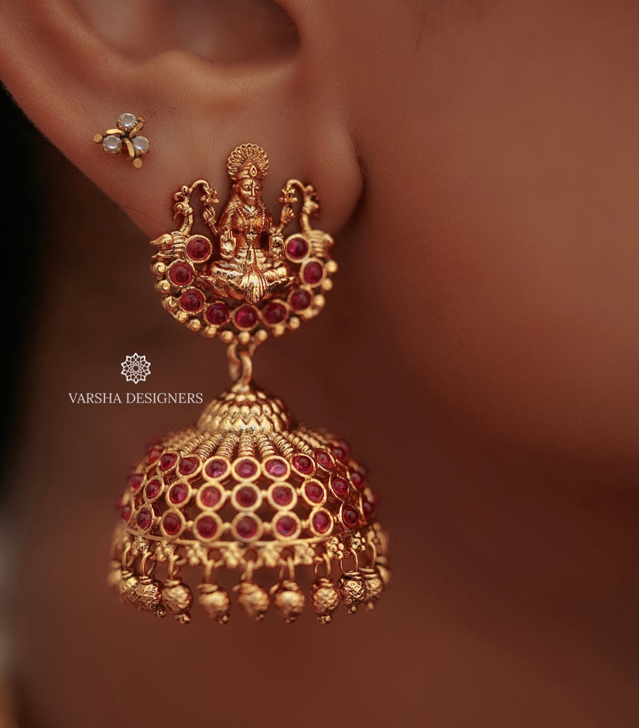 Antique Peacock Ruby Temple Necklace