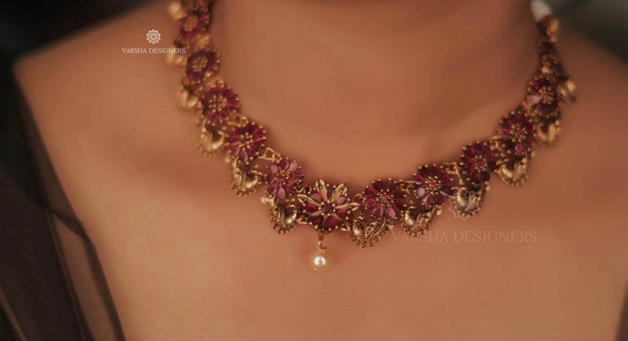 Antique Ruby Stone Necklace