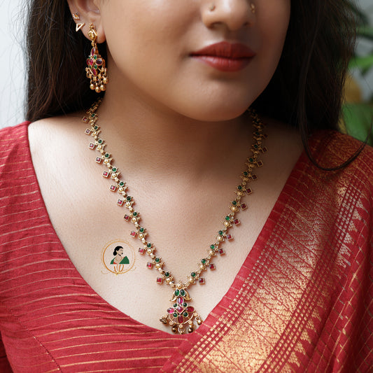 Beautiful Ruby and Emerald Stone Necklace