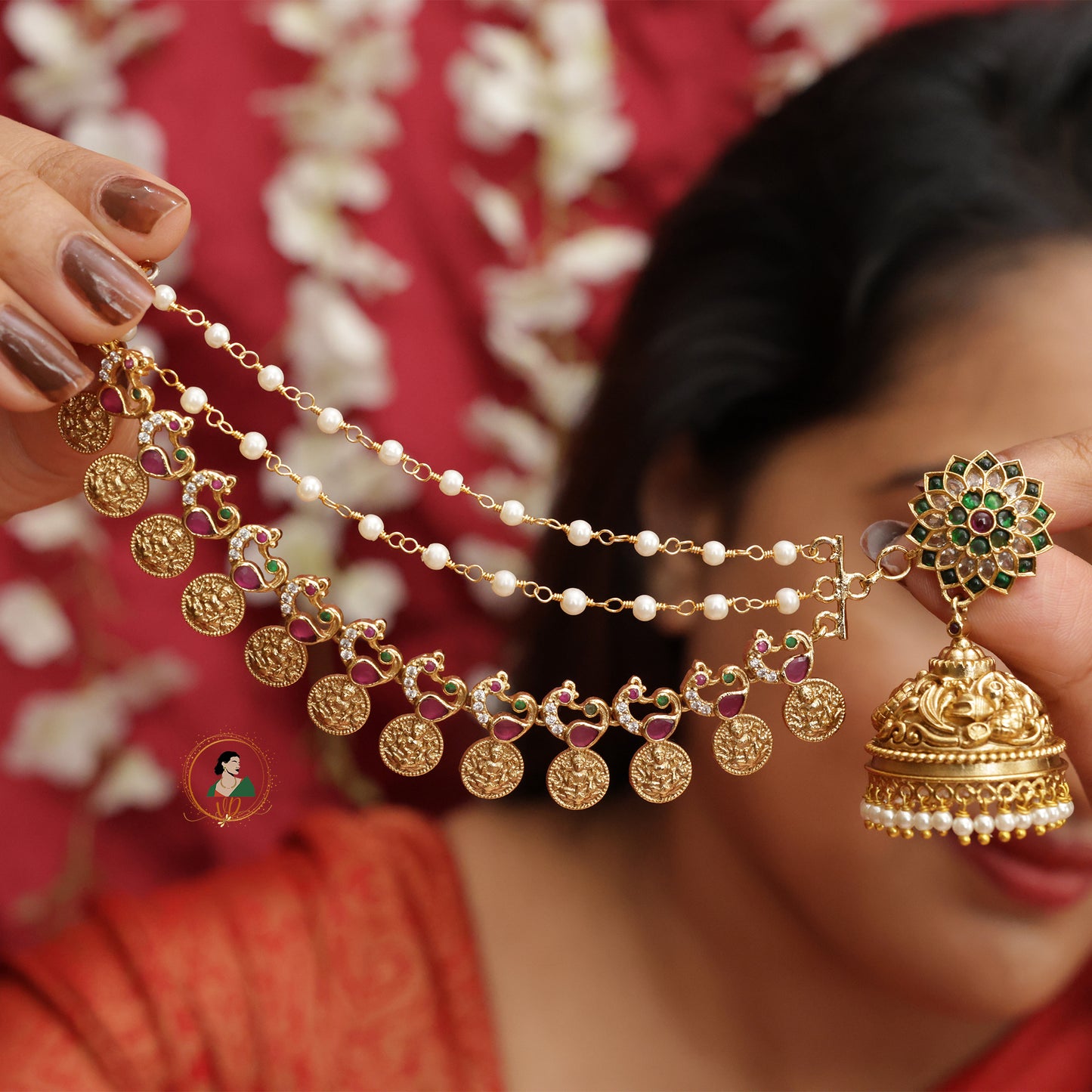 Bridal Jhumkas with Earchains