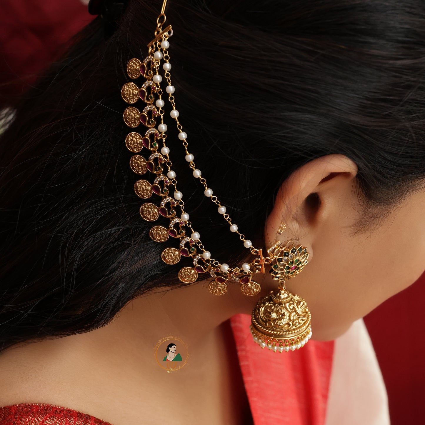 Bridal Jhumkas with Earchains