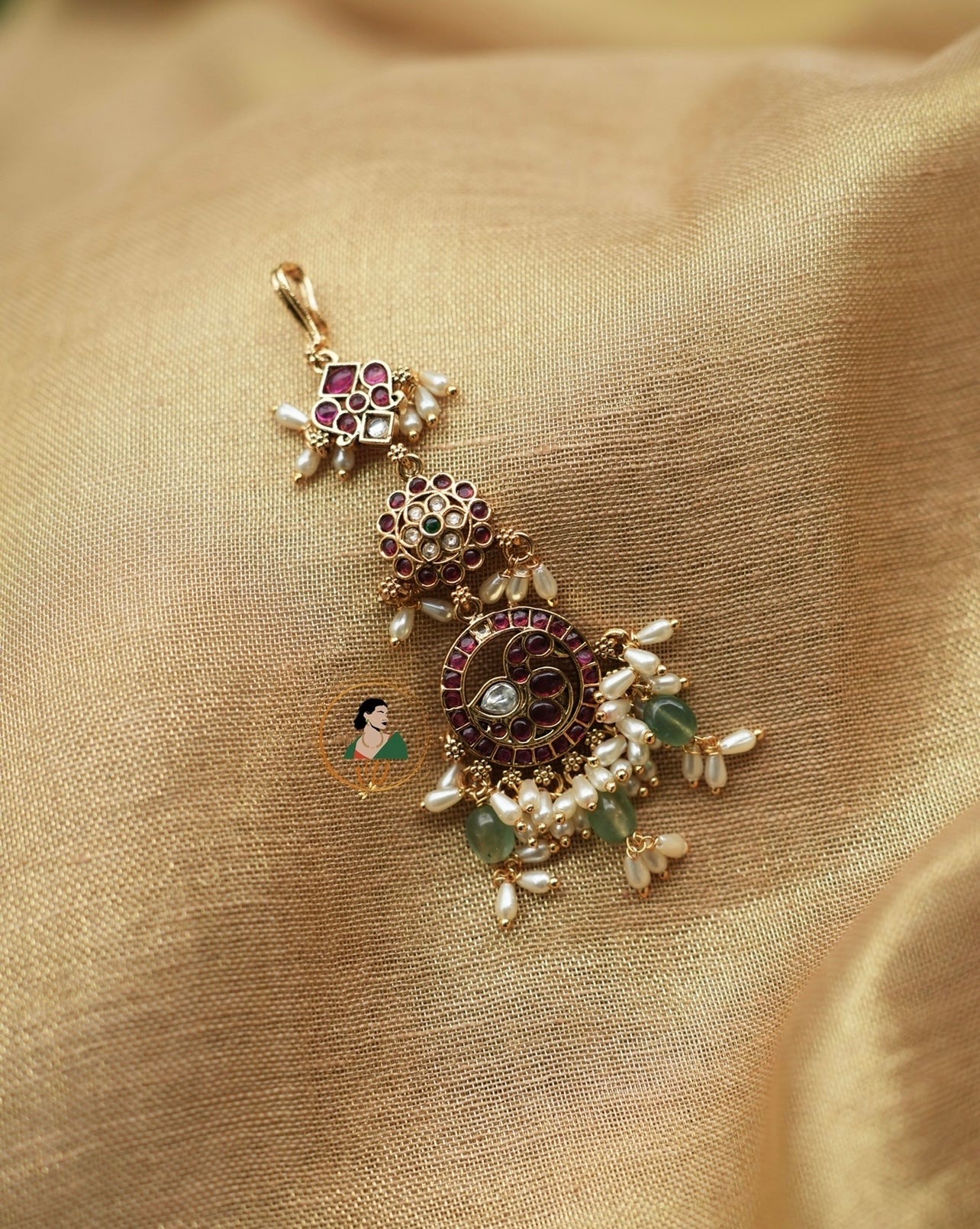 Bridal Rice Pearls Kemp Maang Tikka