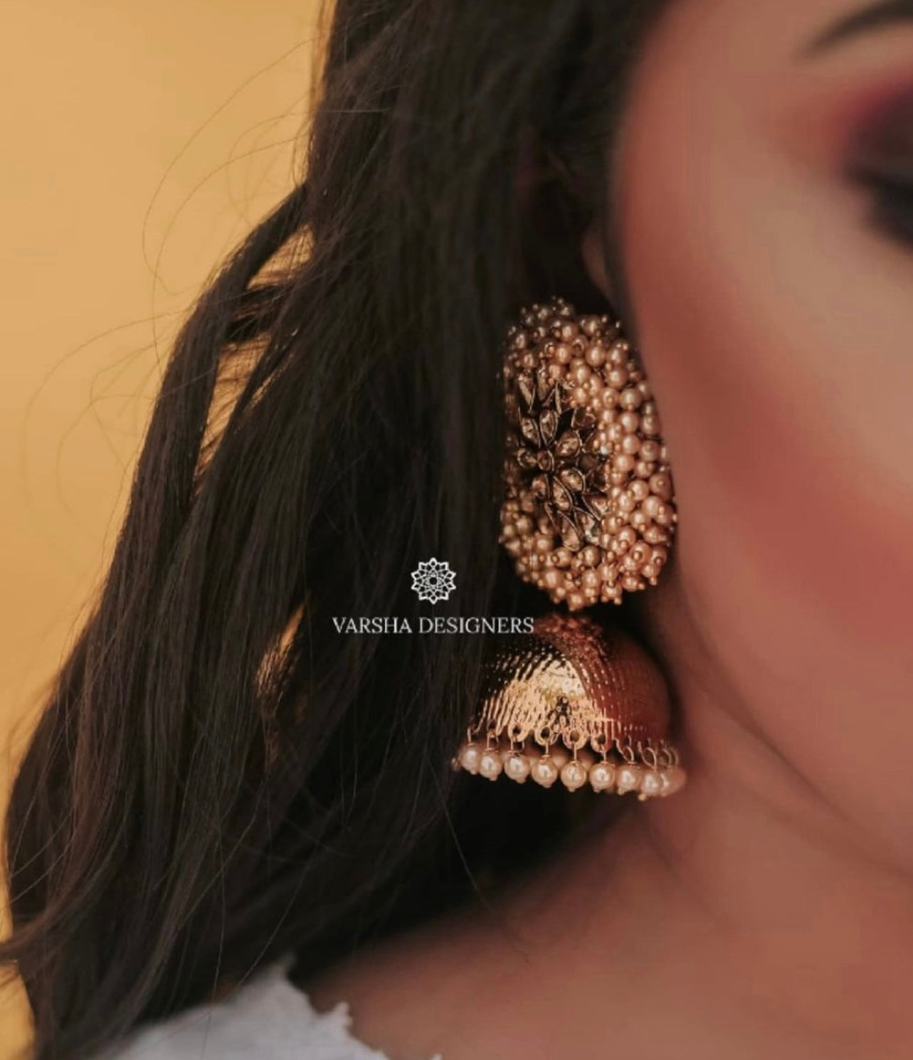 Cluster Pearl Big Jhumkas