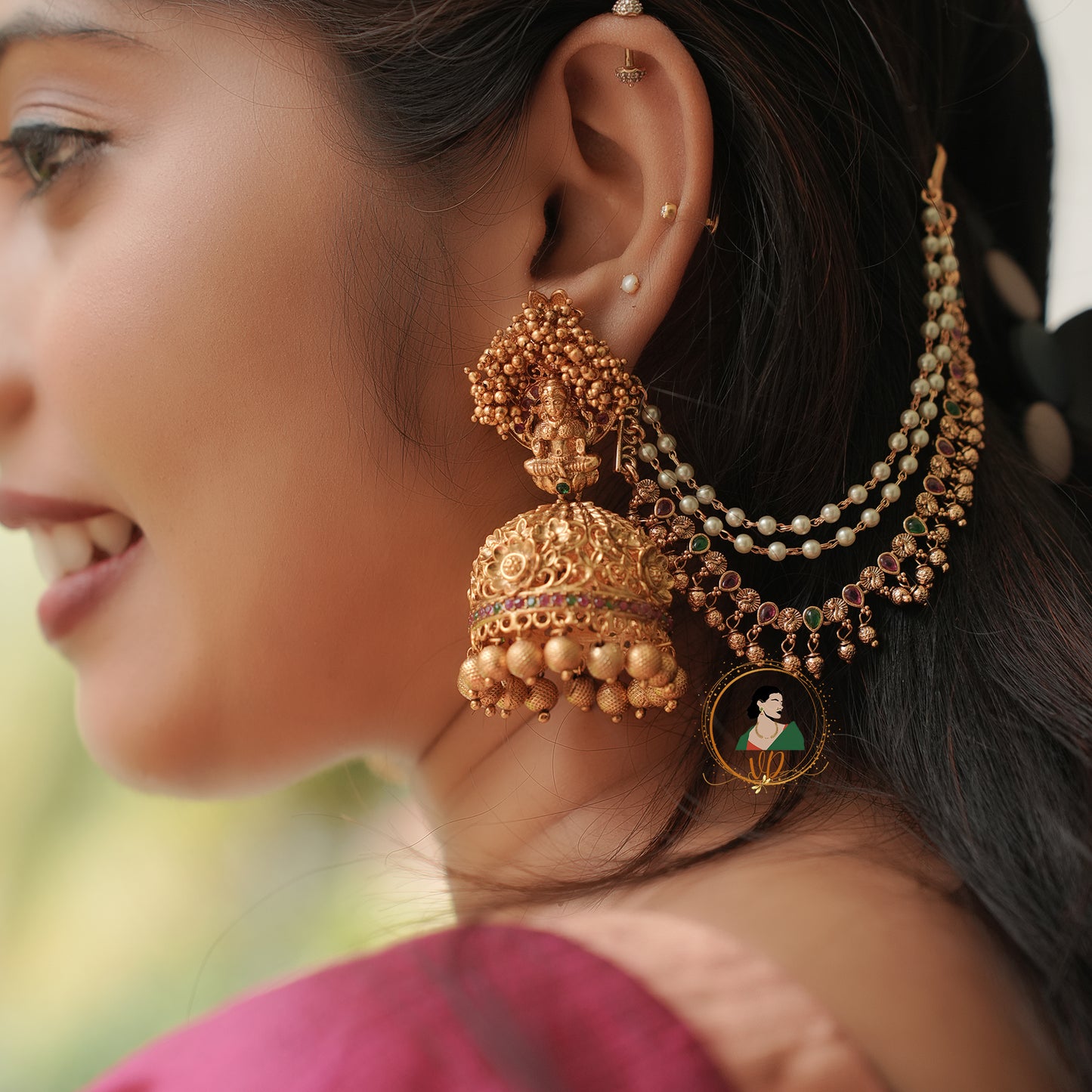 Divine Bridal Jhumka With Matil