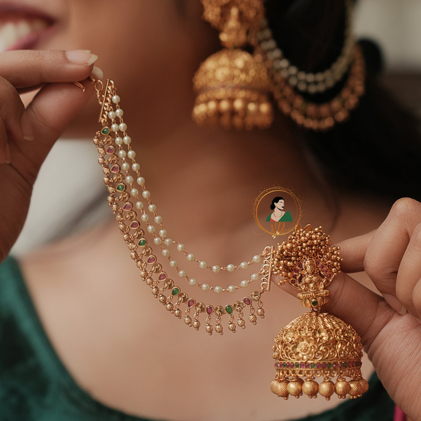Divine Bridal Jhumka With Matil