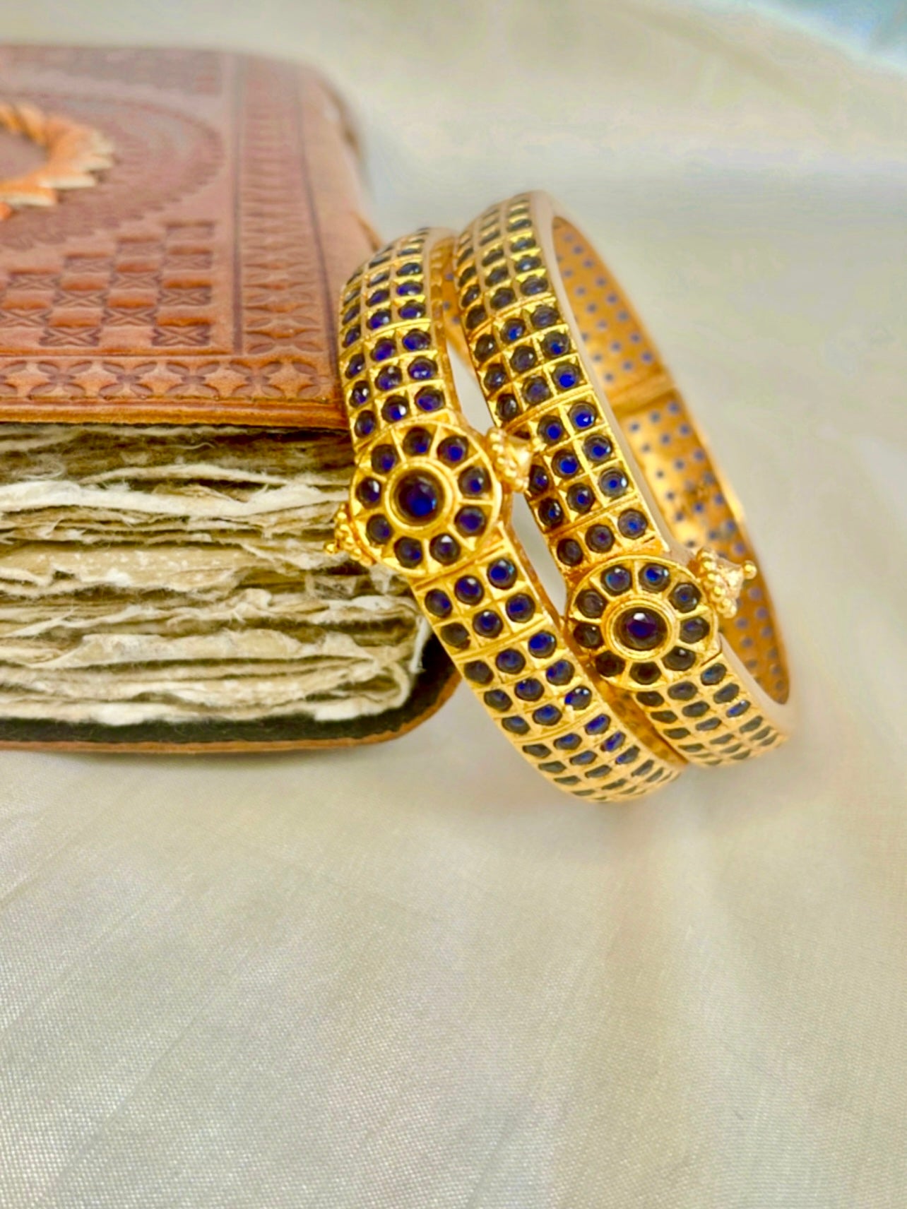 Deep Sapphire Stone Bangles