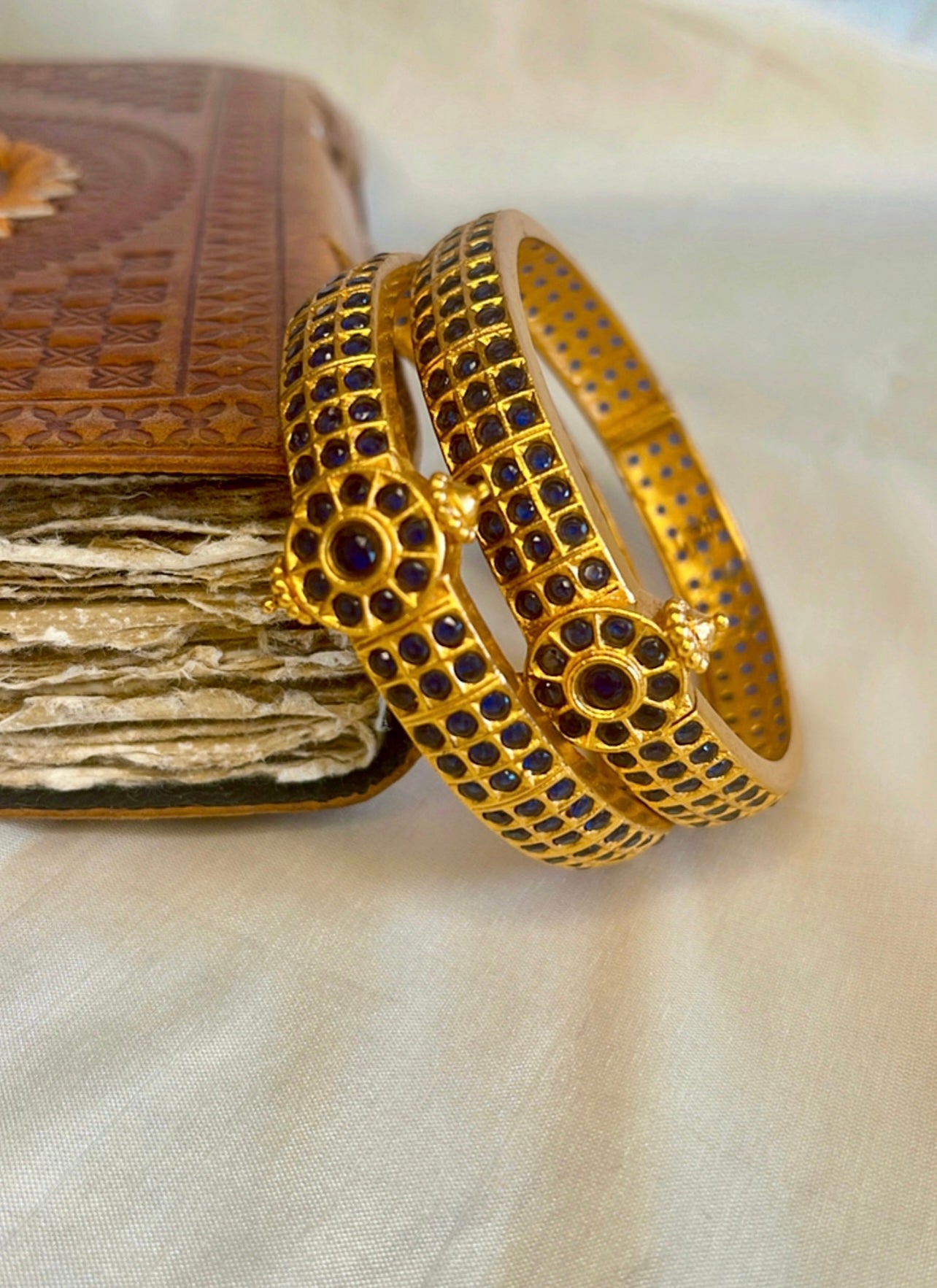 Deep Sapphire Stone Bangles