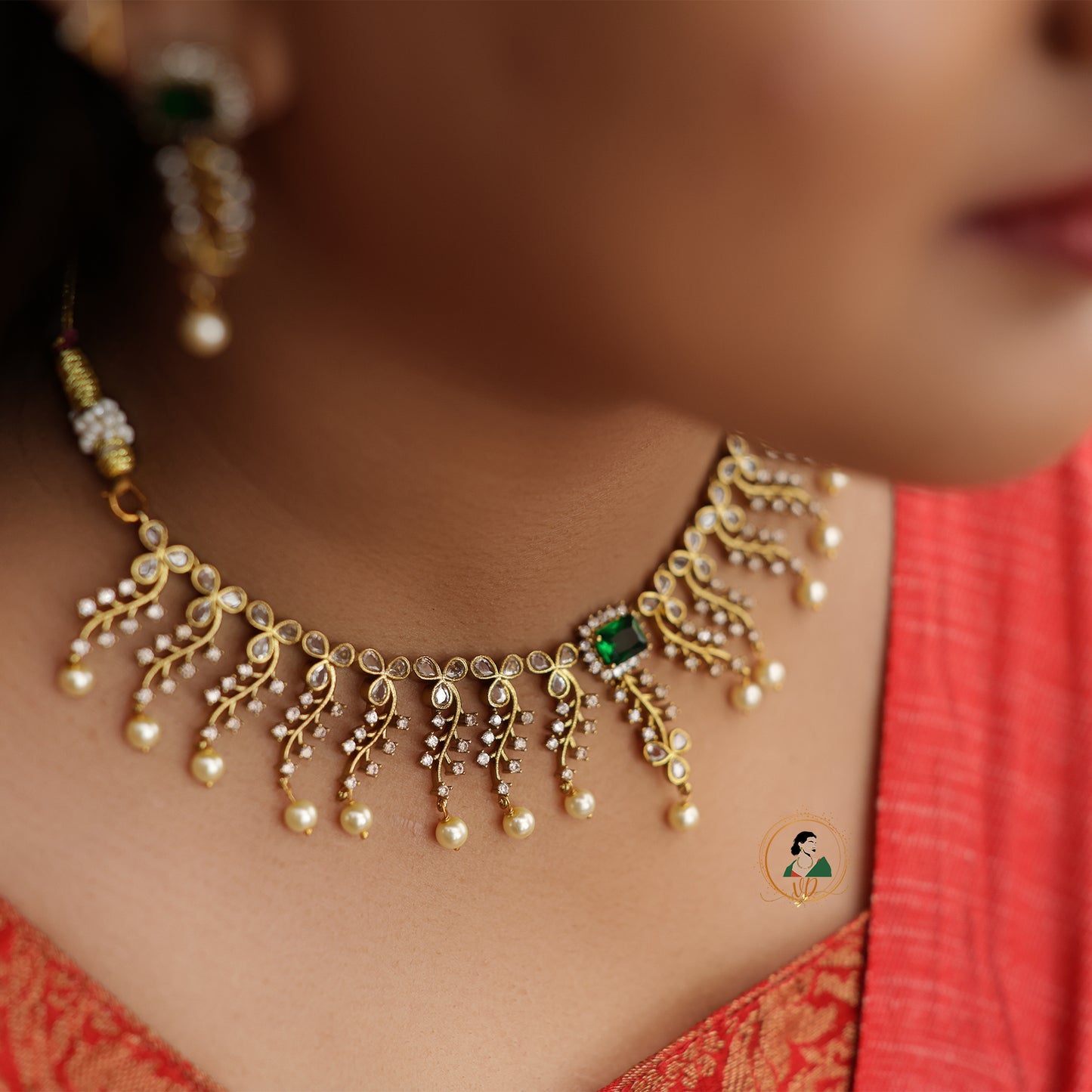 Designer White Stone Necklace