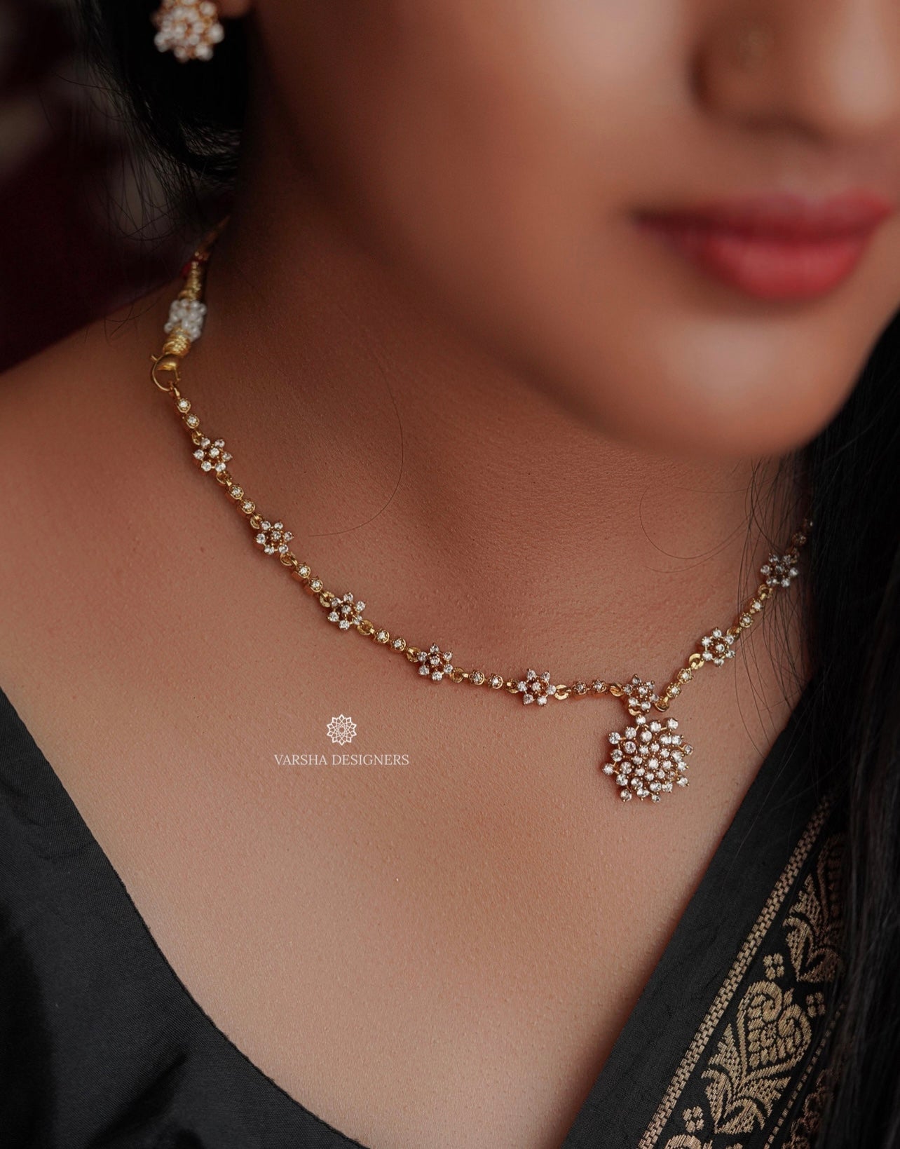 Diamond Look White Stone Necklace