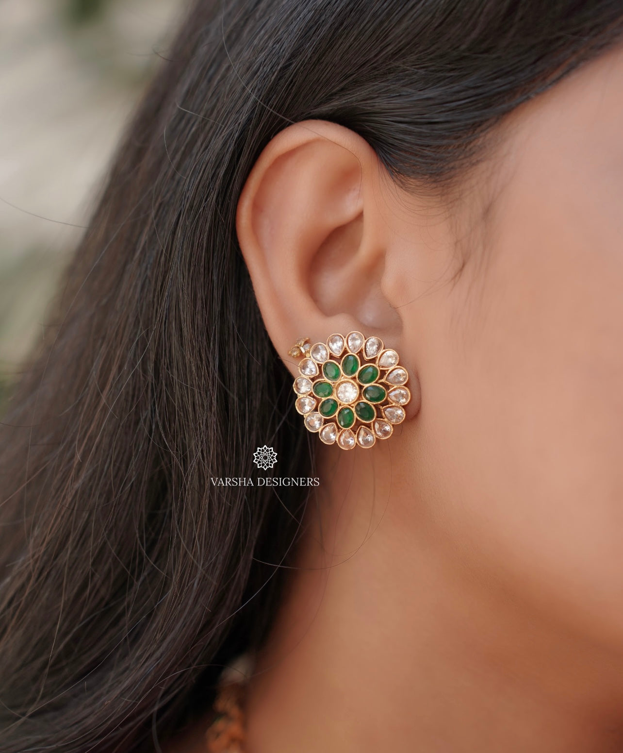 Dual Layer Emerald Necklace Set