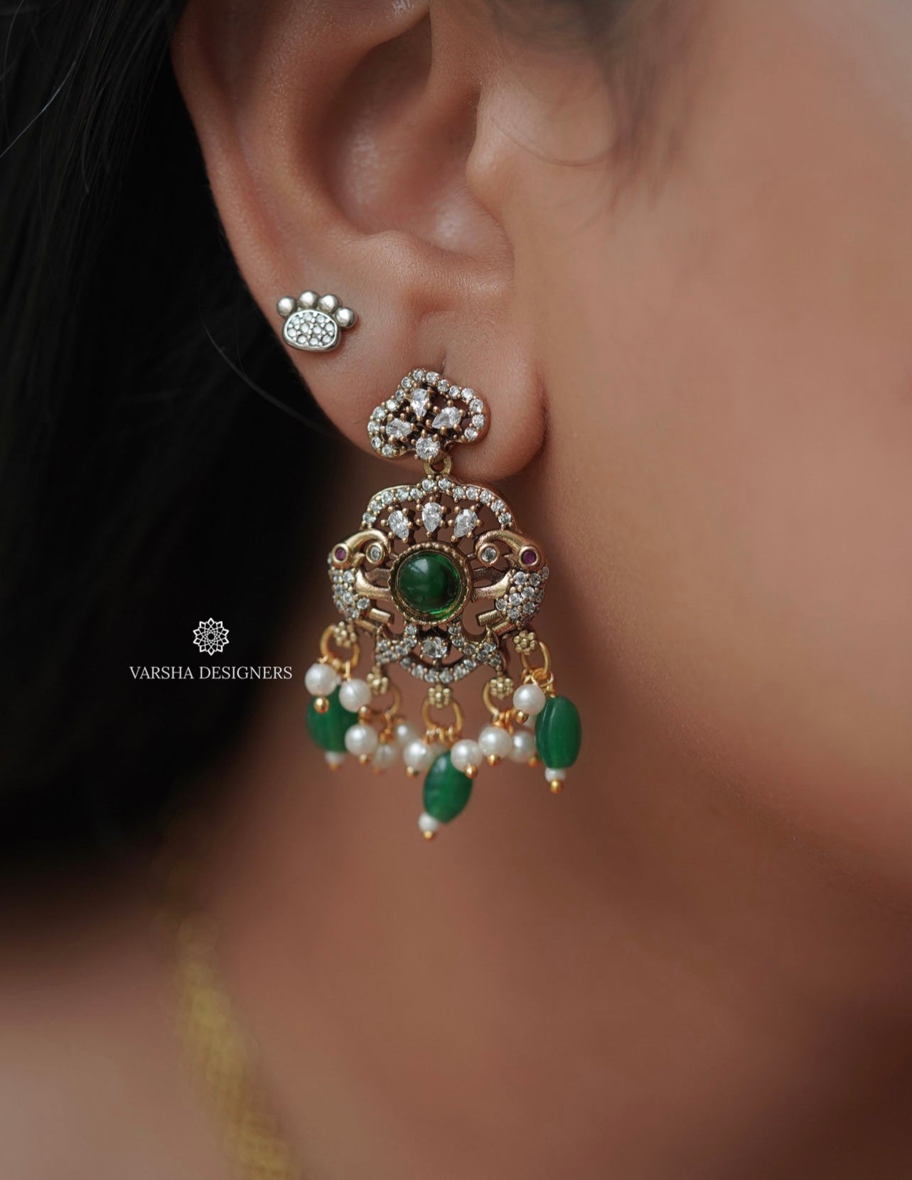 Emerald Stone Victorian Choker Set