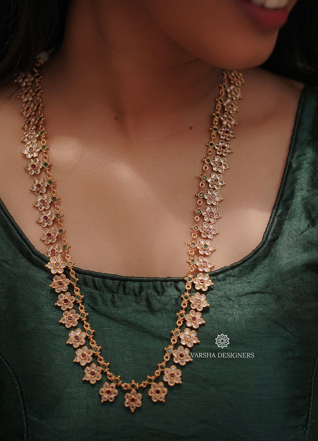 Floral Design Stone Haram Set