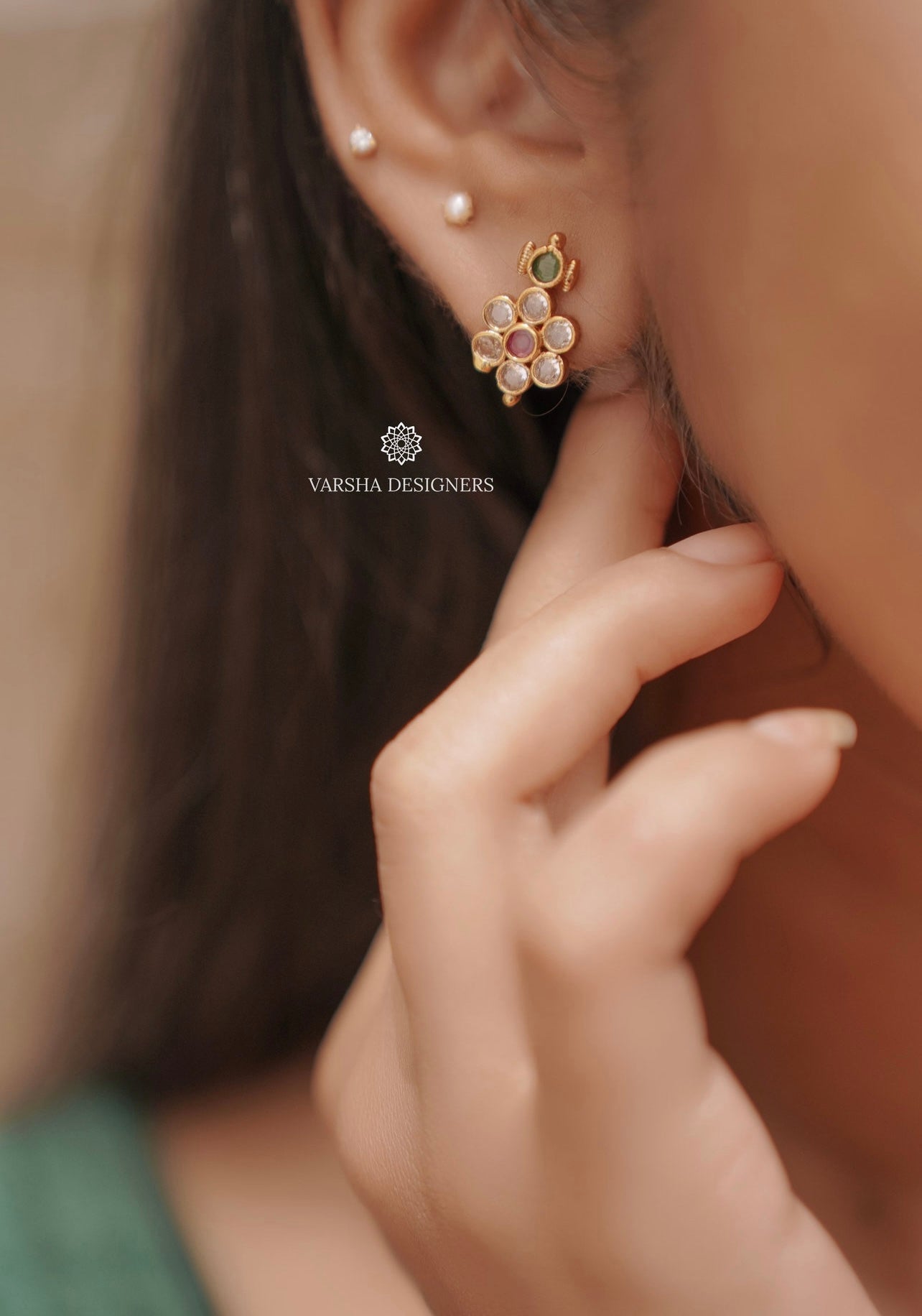 Floral Design Stone Haram Set