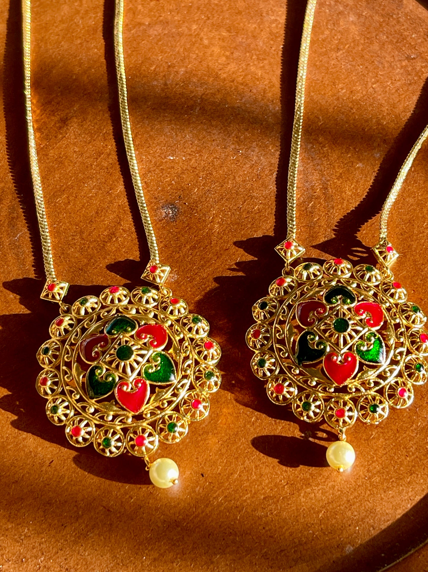 Floral Enamel Chakra Pendant Chain