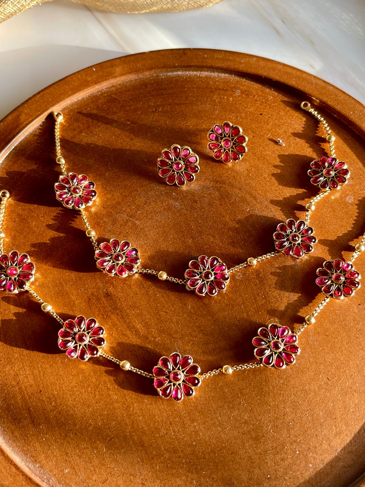 Floral Stone Choker Set