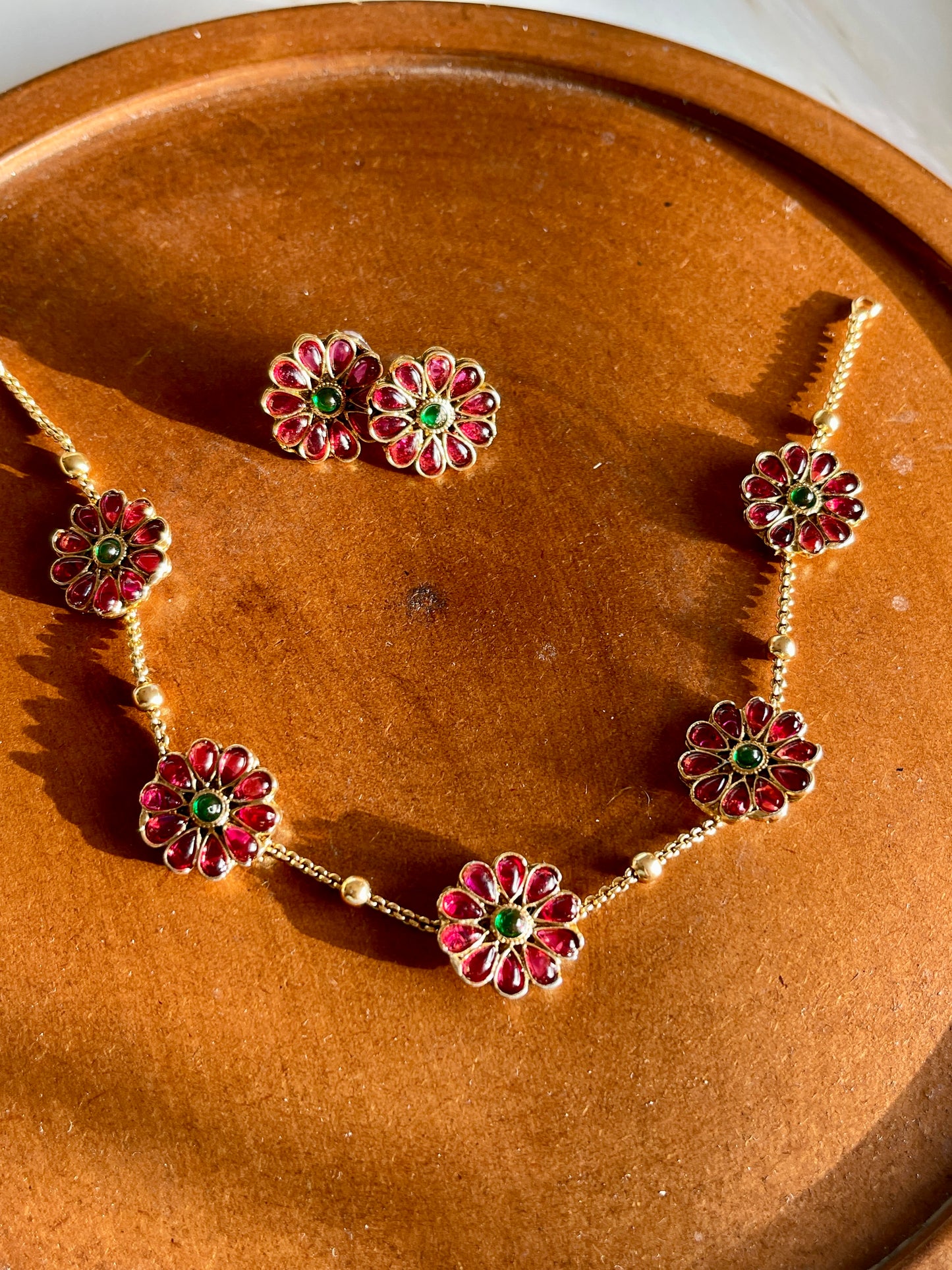 Floral Stone Choker Set