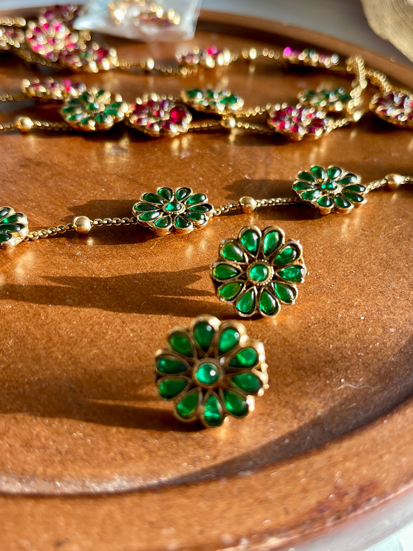 Floral Stone Choker Set