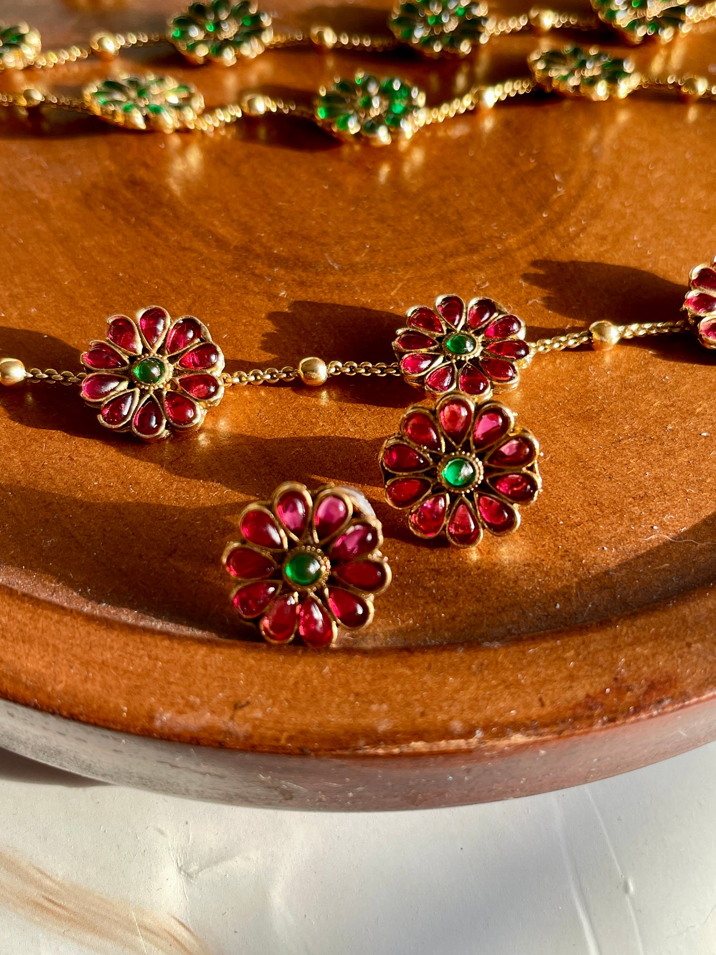 Floral Stone Choker Set