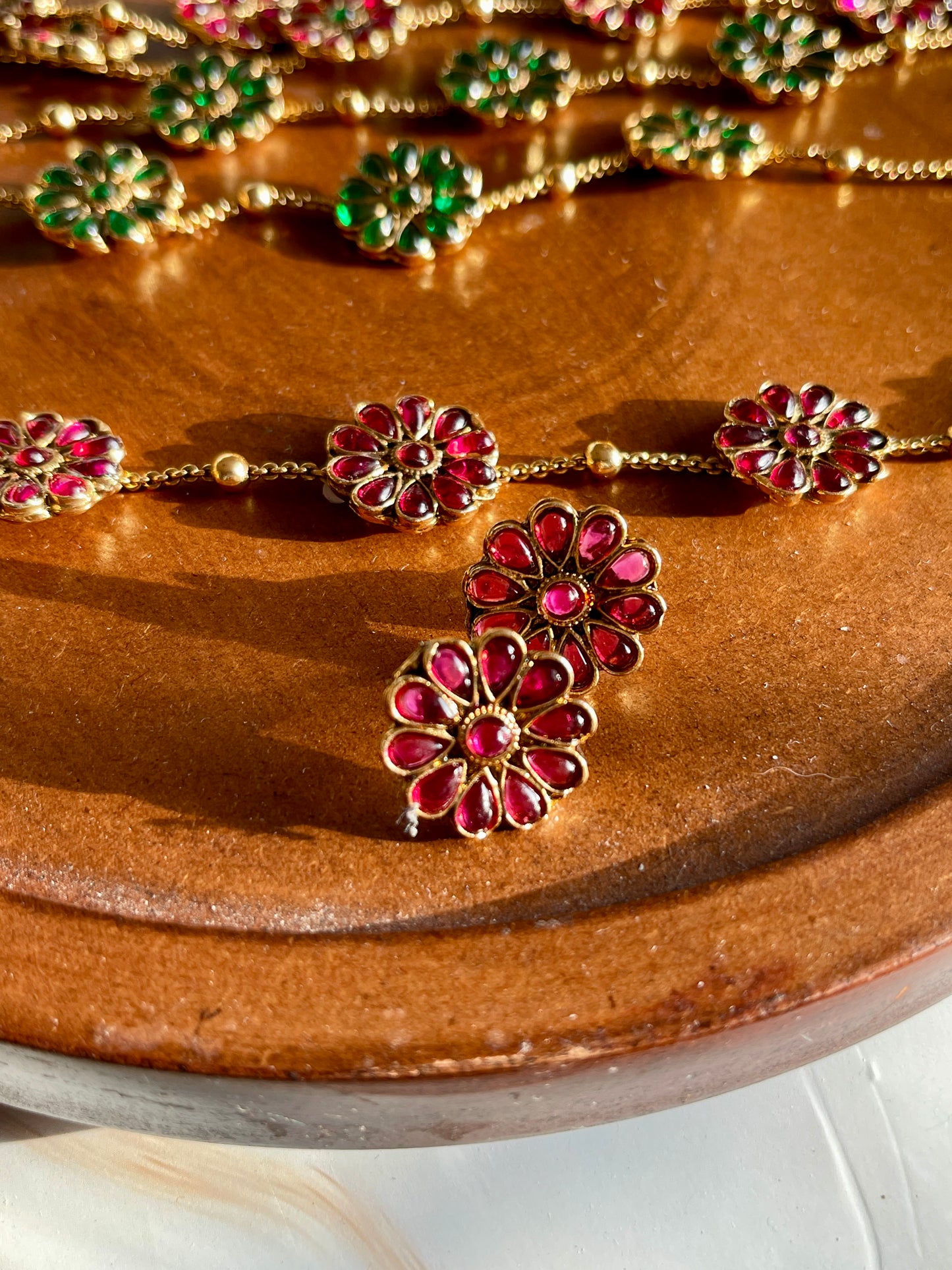 Floral Stone Choker Set
