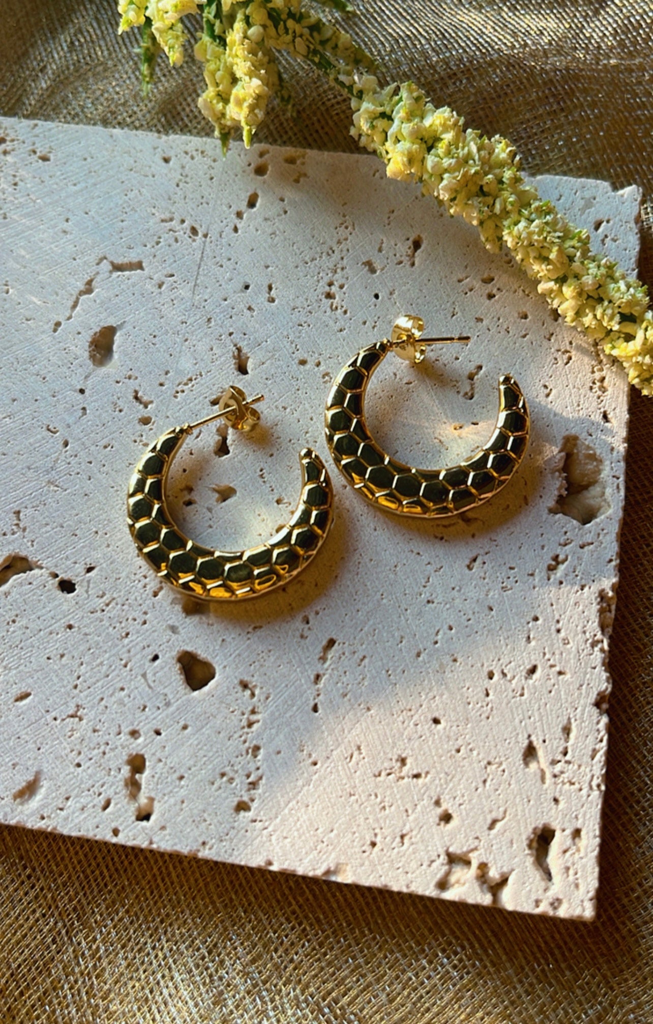 Gold Covering Hoop Earrings
