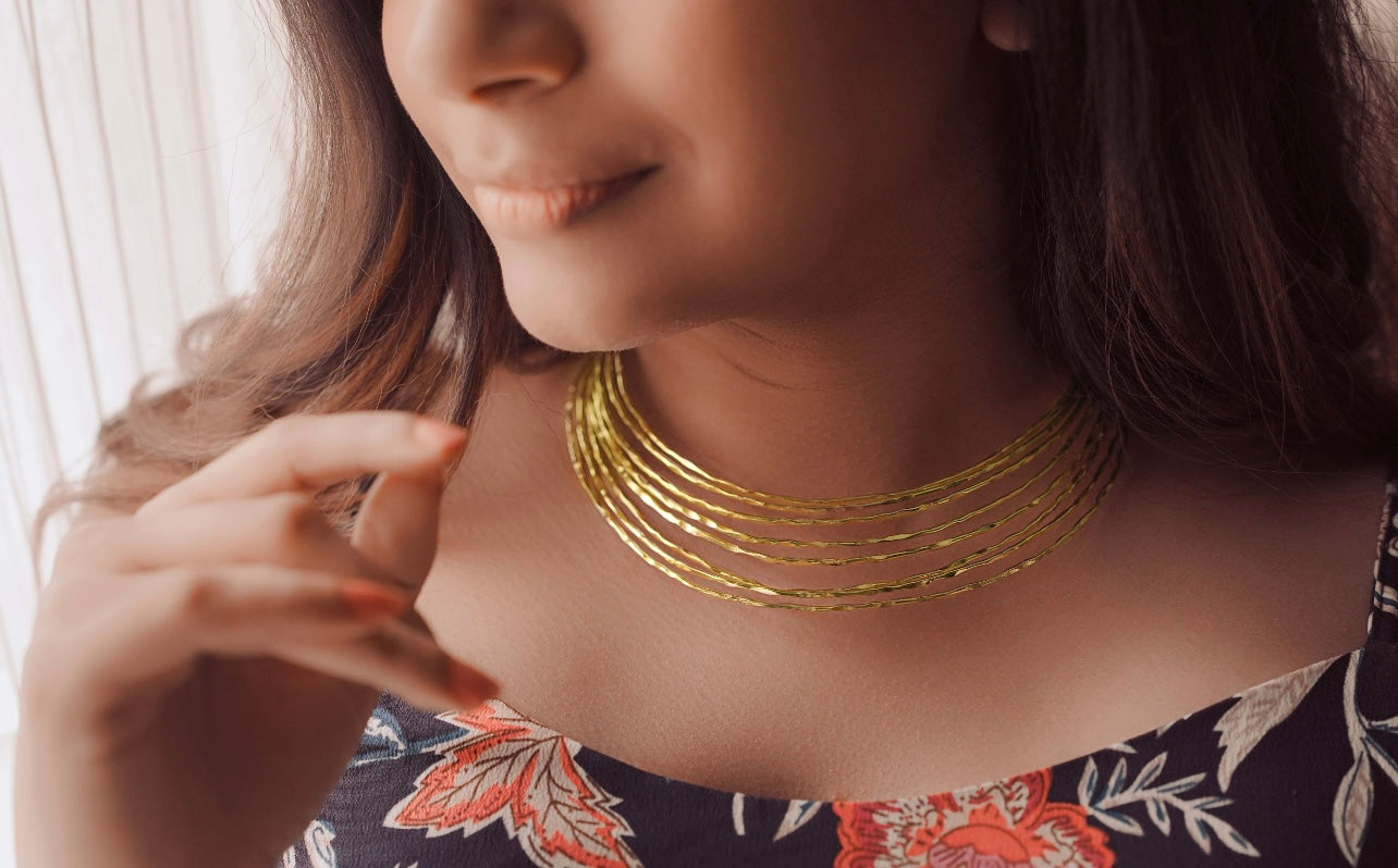 Gold Finish Cleopatra Gold Choker