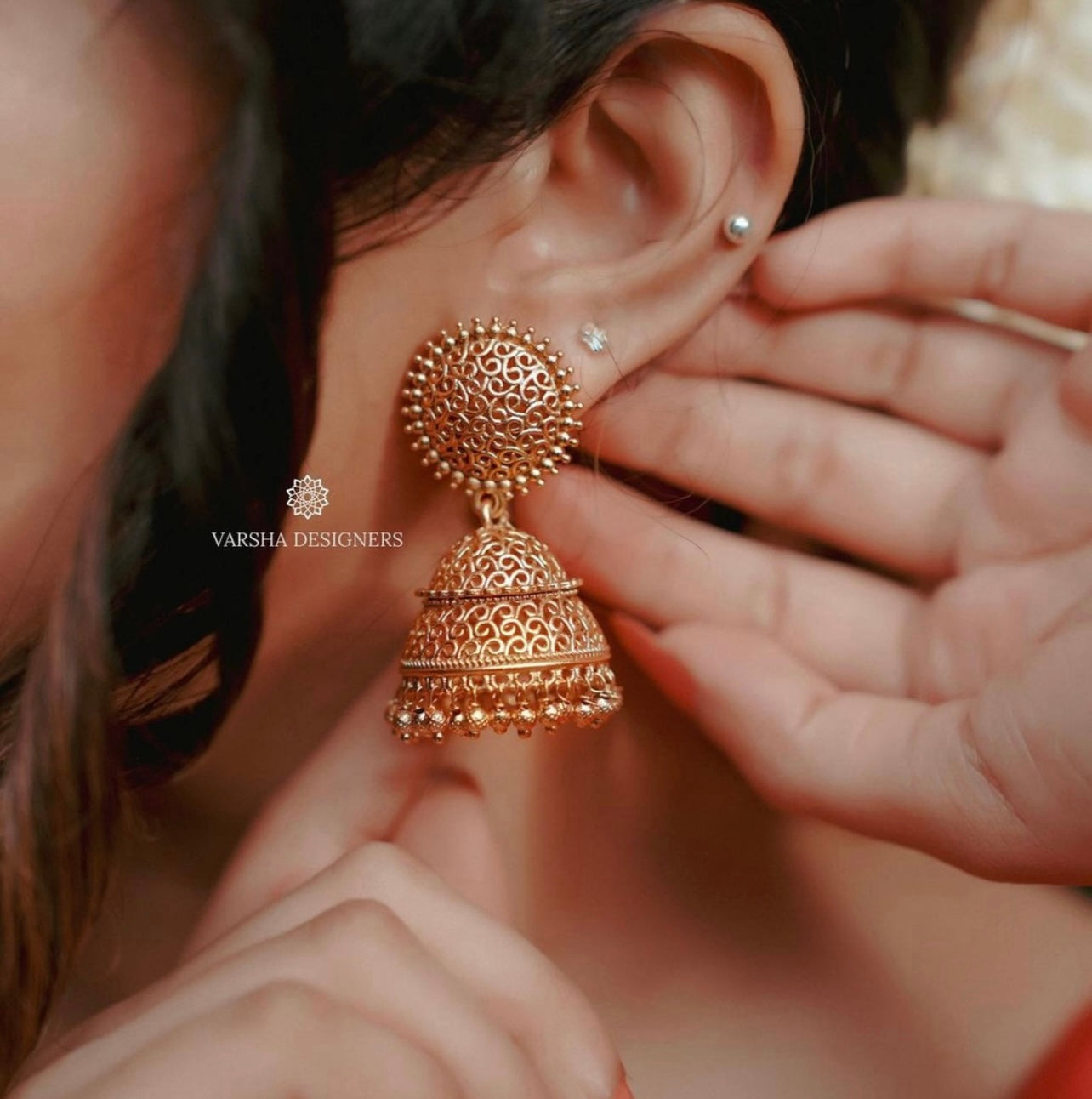 Gold Polish Light Weight Jhumkas