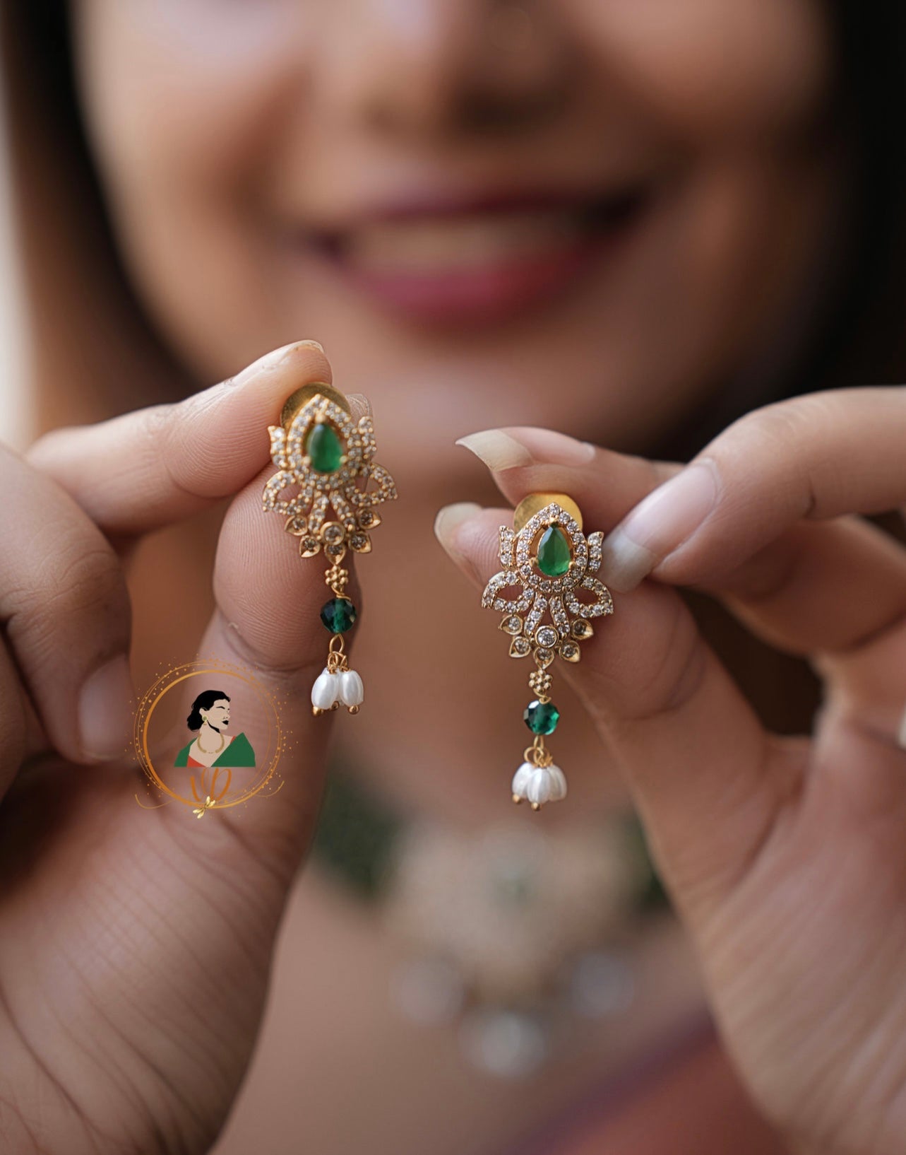 Gorgeous Emerald Beads Necklace Set
