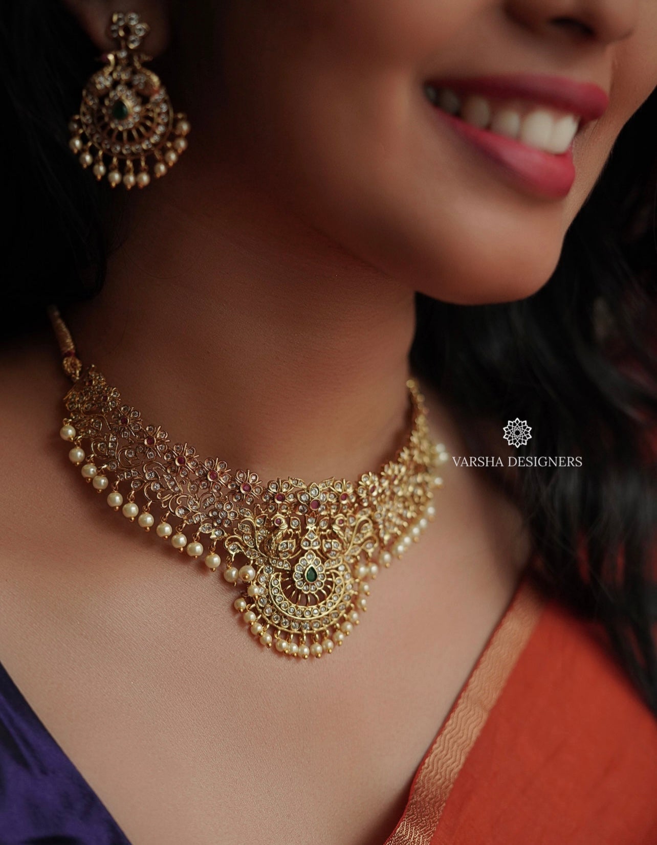 Grand Matte Finish Stone Choker Set