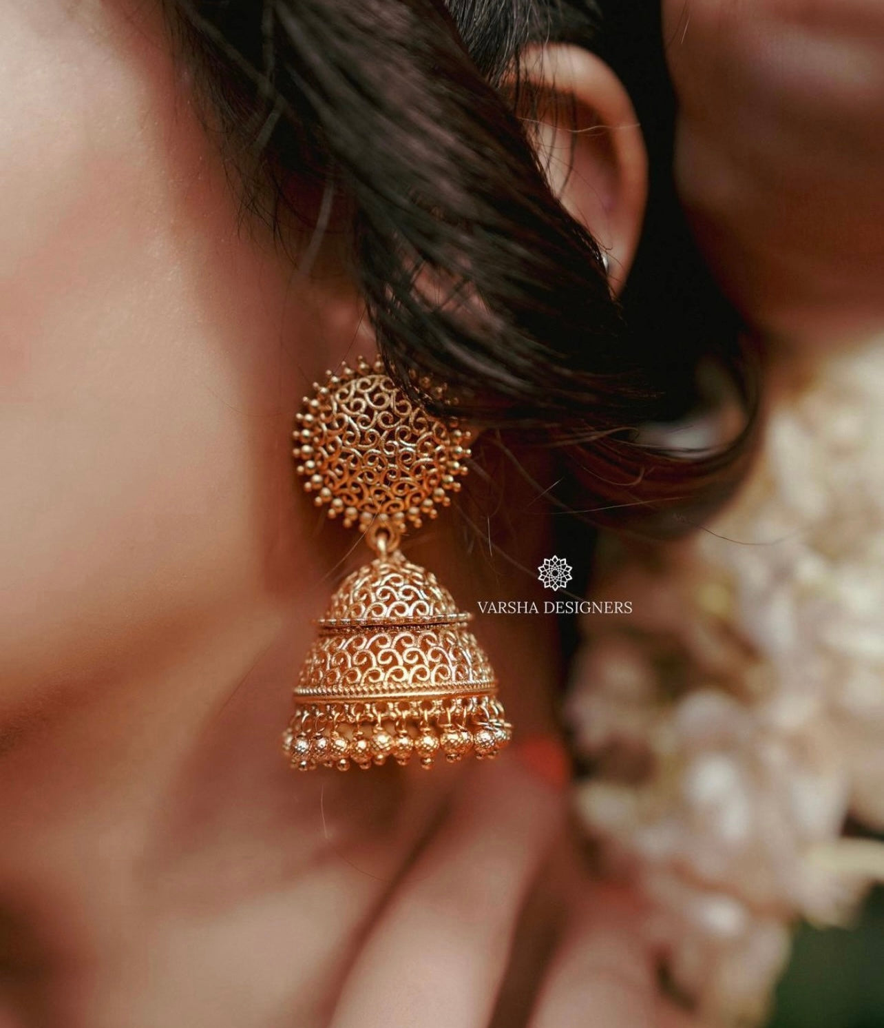 Gold Polish Light Weight Jhumkas