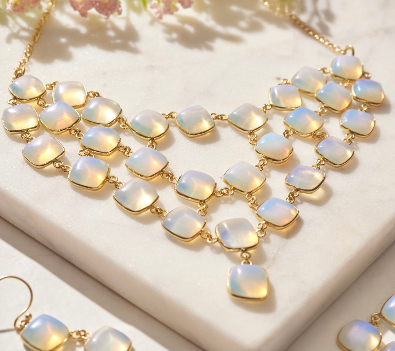 Multi Layer Moonstone Necklace