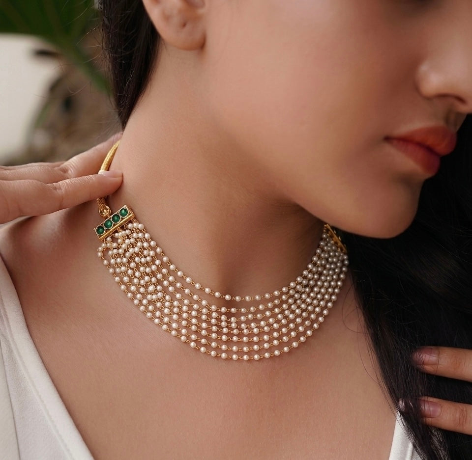 Layered Pearl Choker