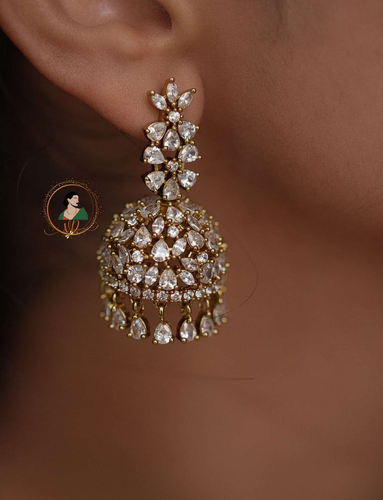 Statement Zircon Jhumka