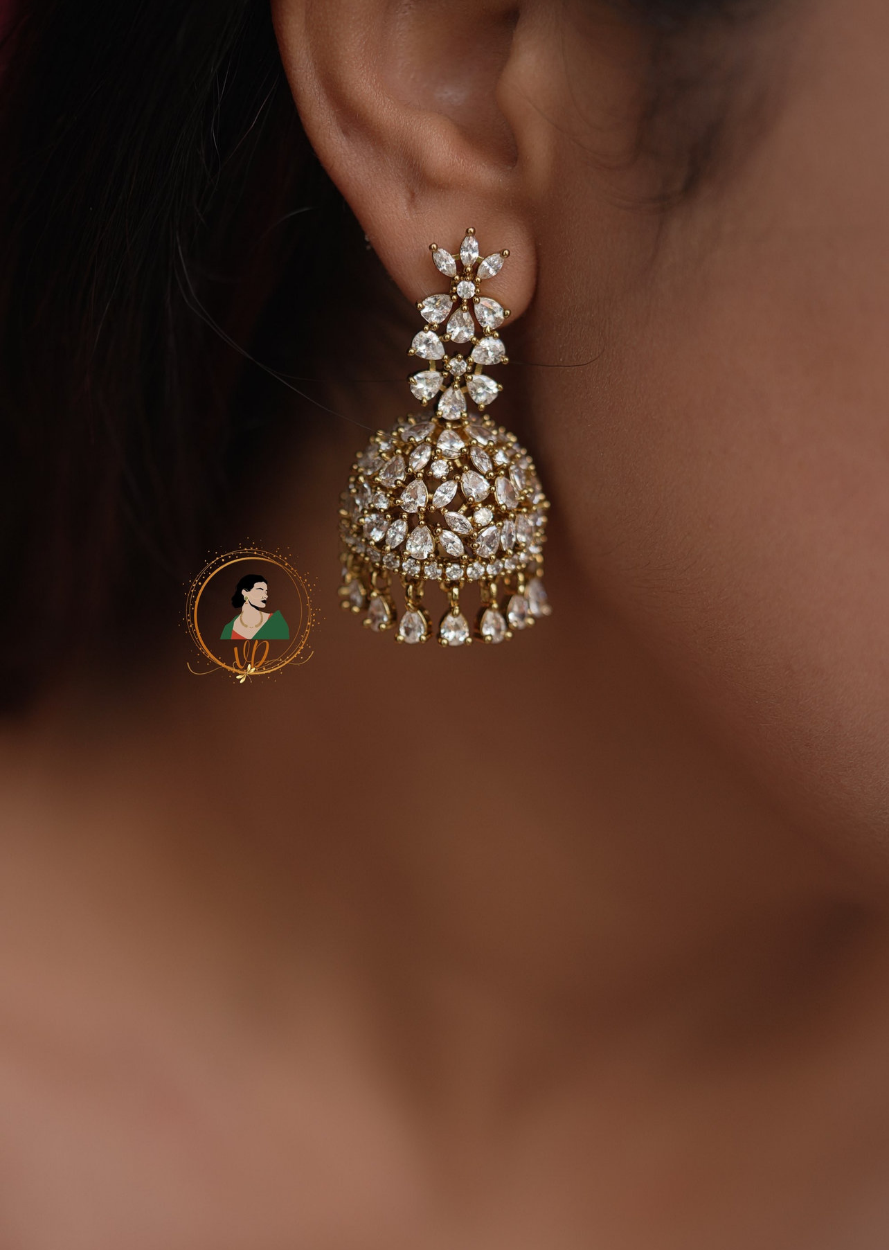 Statement Zircon Jhumka