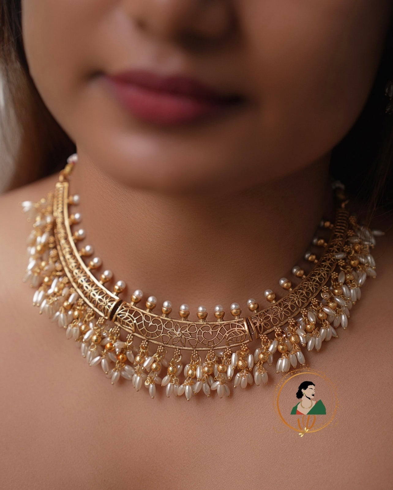 Cluster Rice Pearl Choker