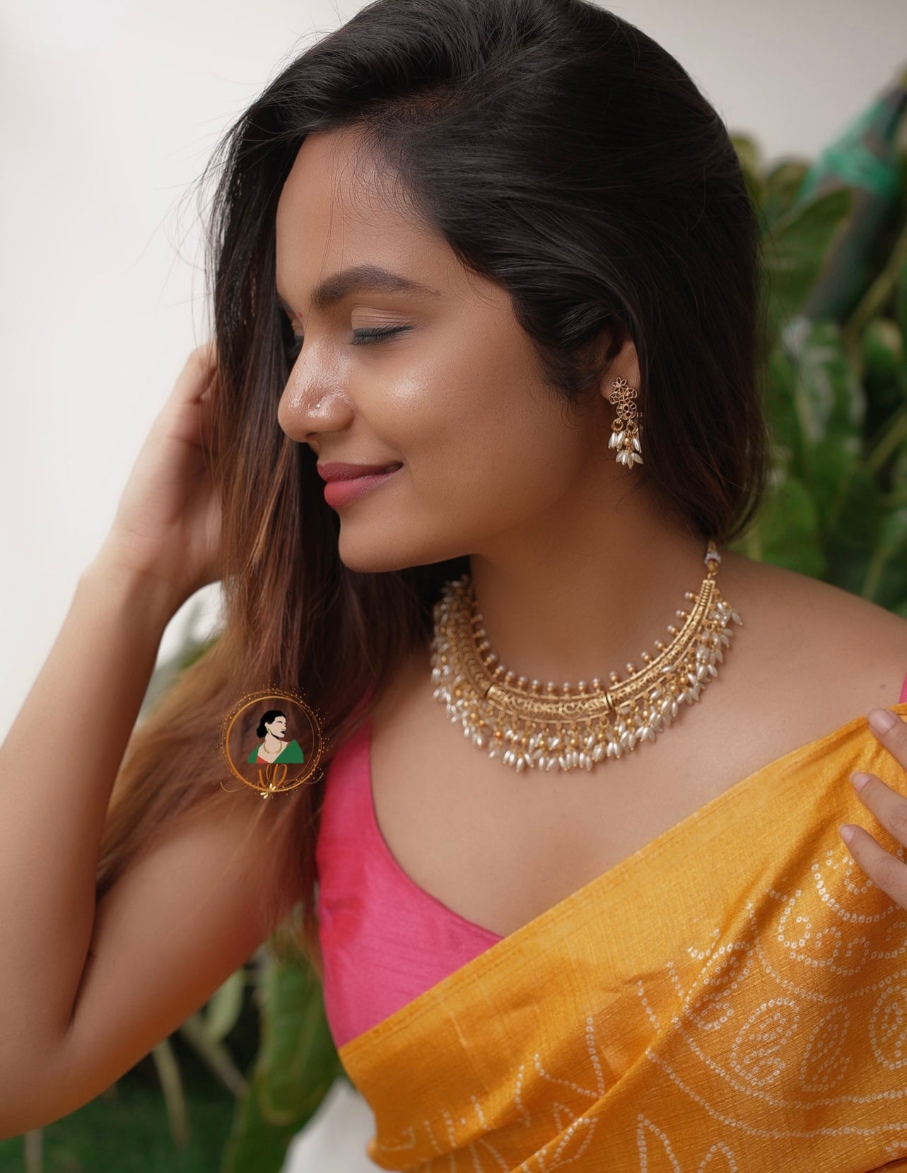 Cluster Rice Pearl Choker