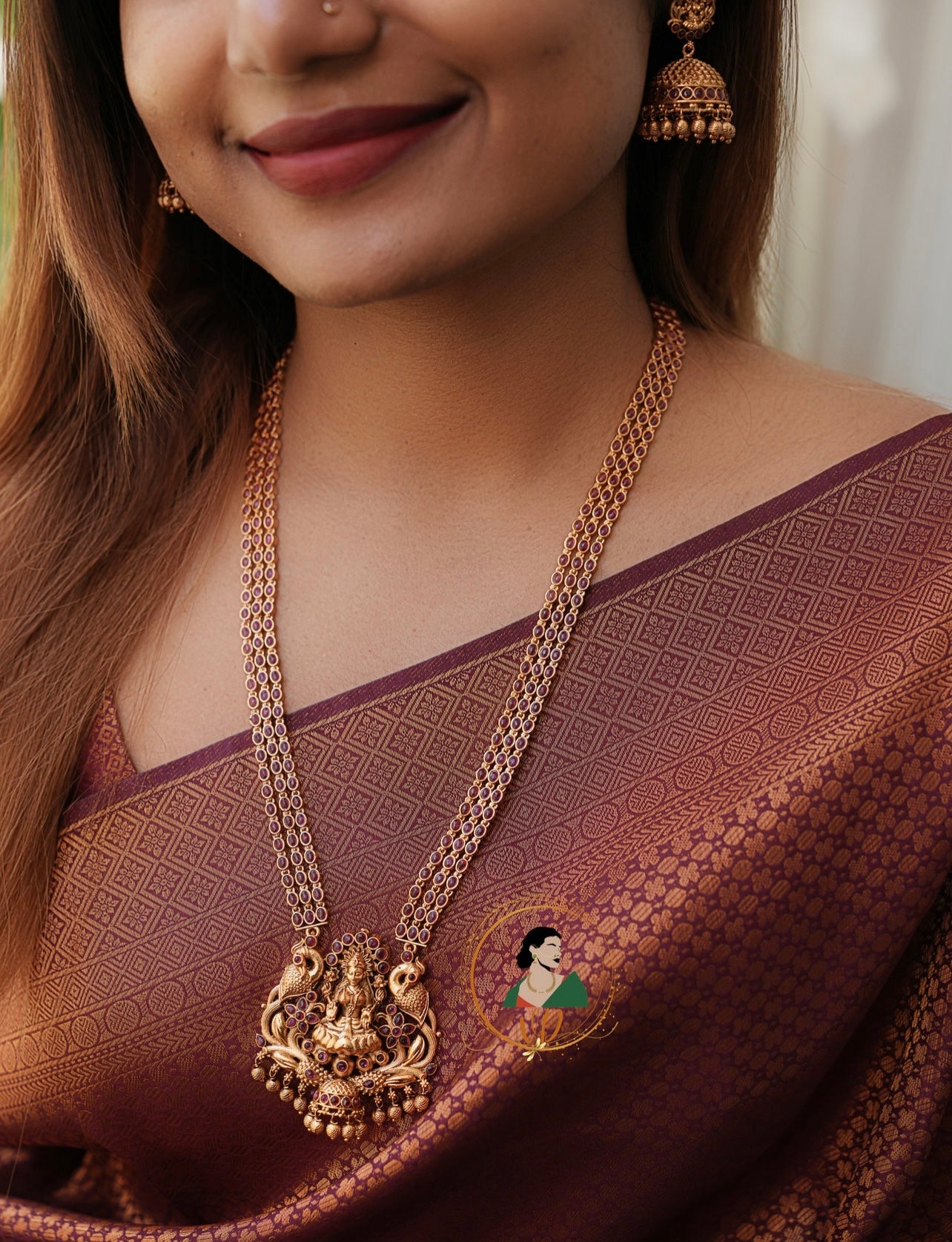 Ruby Stone Lakshmi Temple Haram