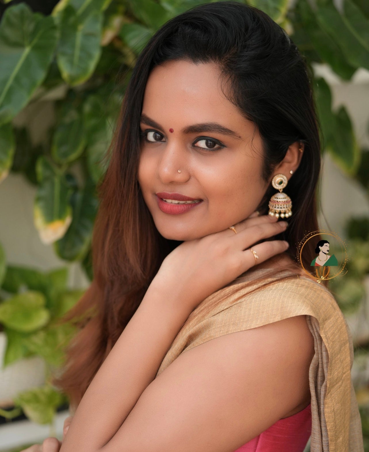 Pretty Stone Jhumkas with Pearls