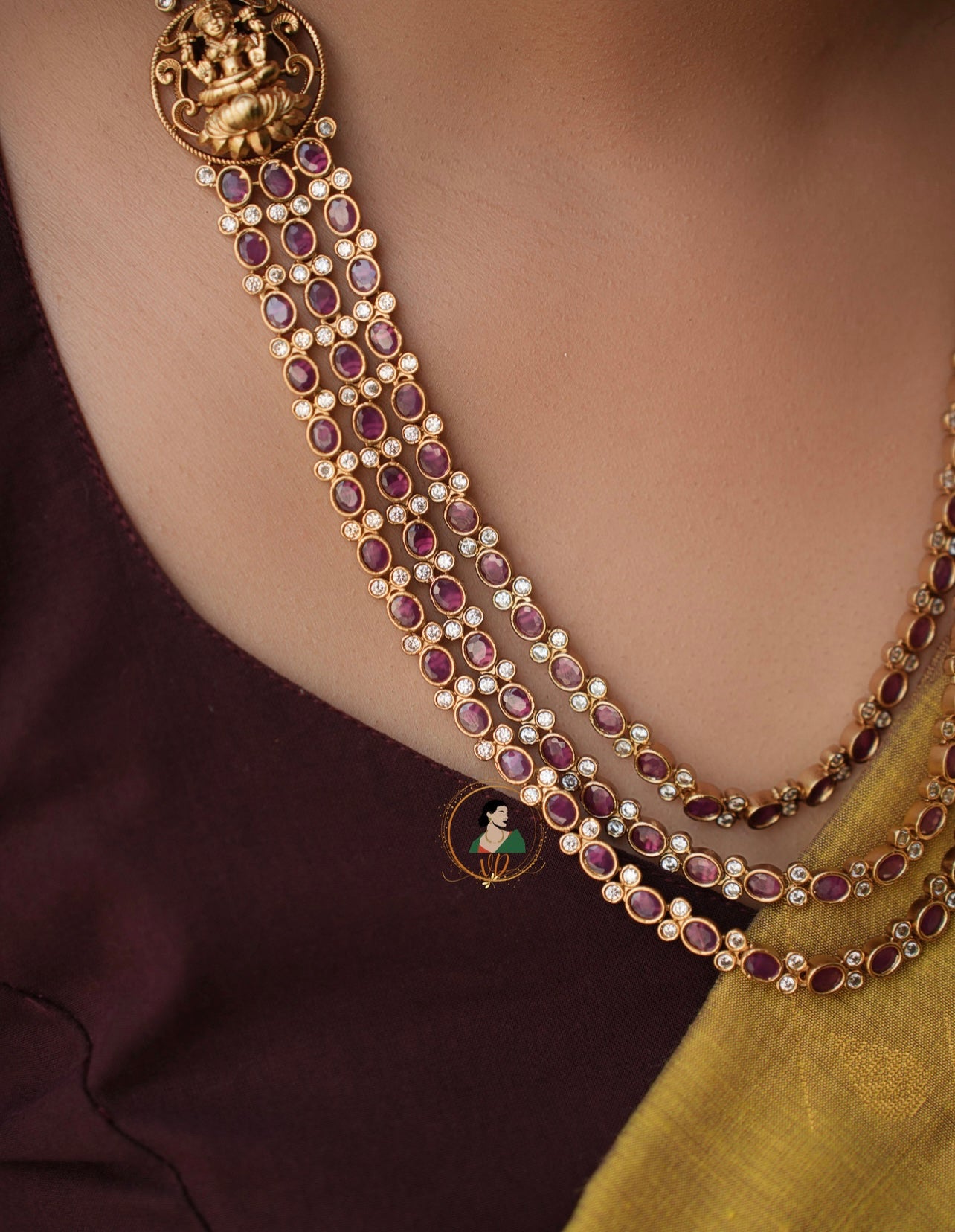 Layered Ruby Stone Temple Haram