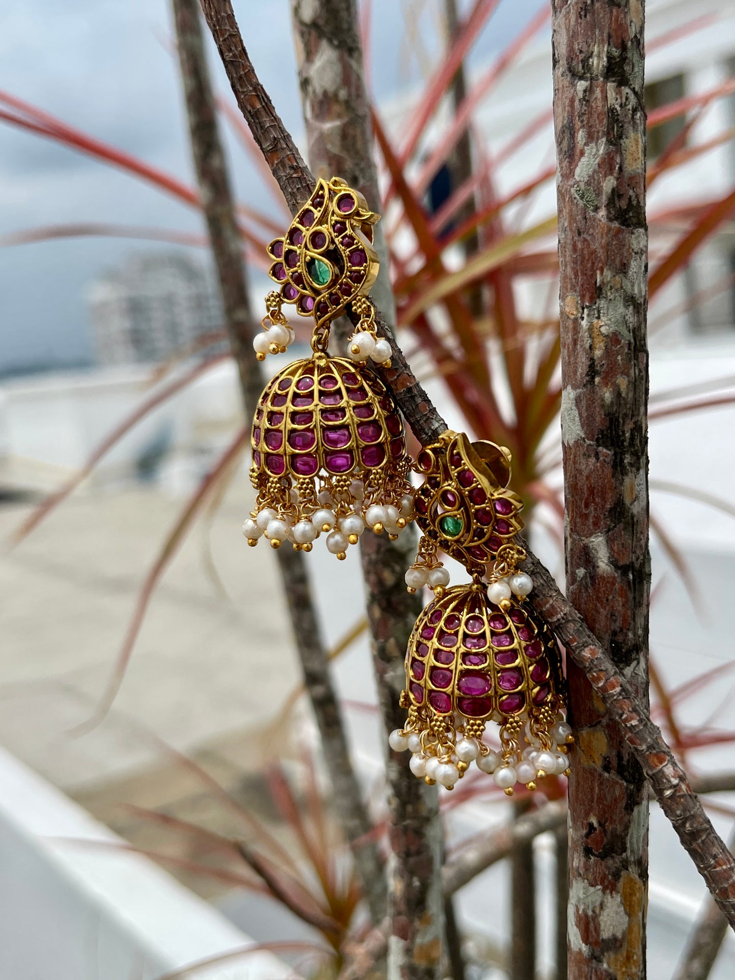 Peacock Kemp Jhumka